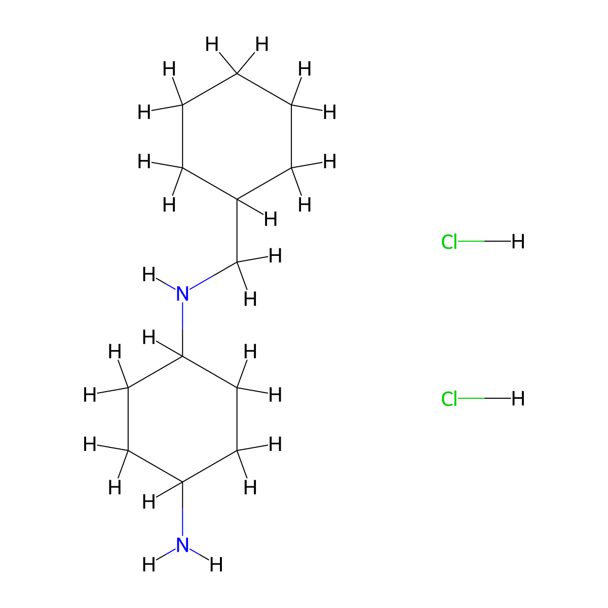 (1R*,4R*)-N1-(Cyclohexylmethyl)cyclohexane-1,4-diamine dihydrochloride molecular structure, CAS 1286265-56-2