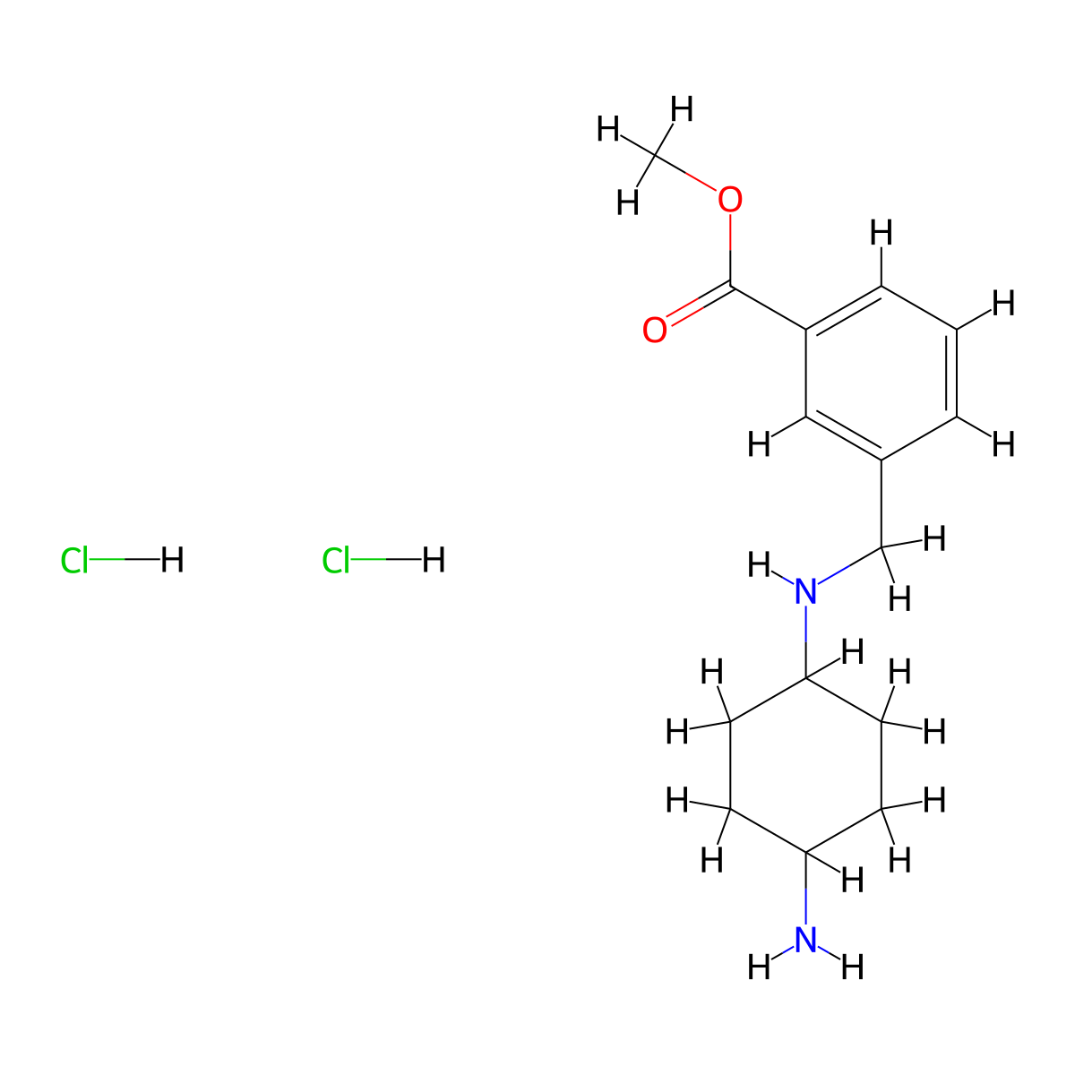 Methyl 3-({[(1R,4R)-4-aminocyclohexyl]amino}-methyl)benzoate dihydrochloride molecular structure, CAS 1286265-58-4