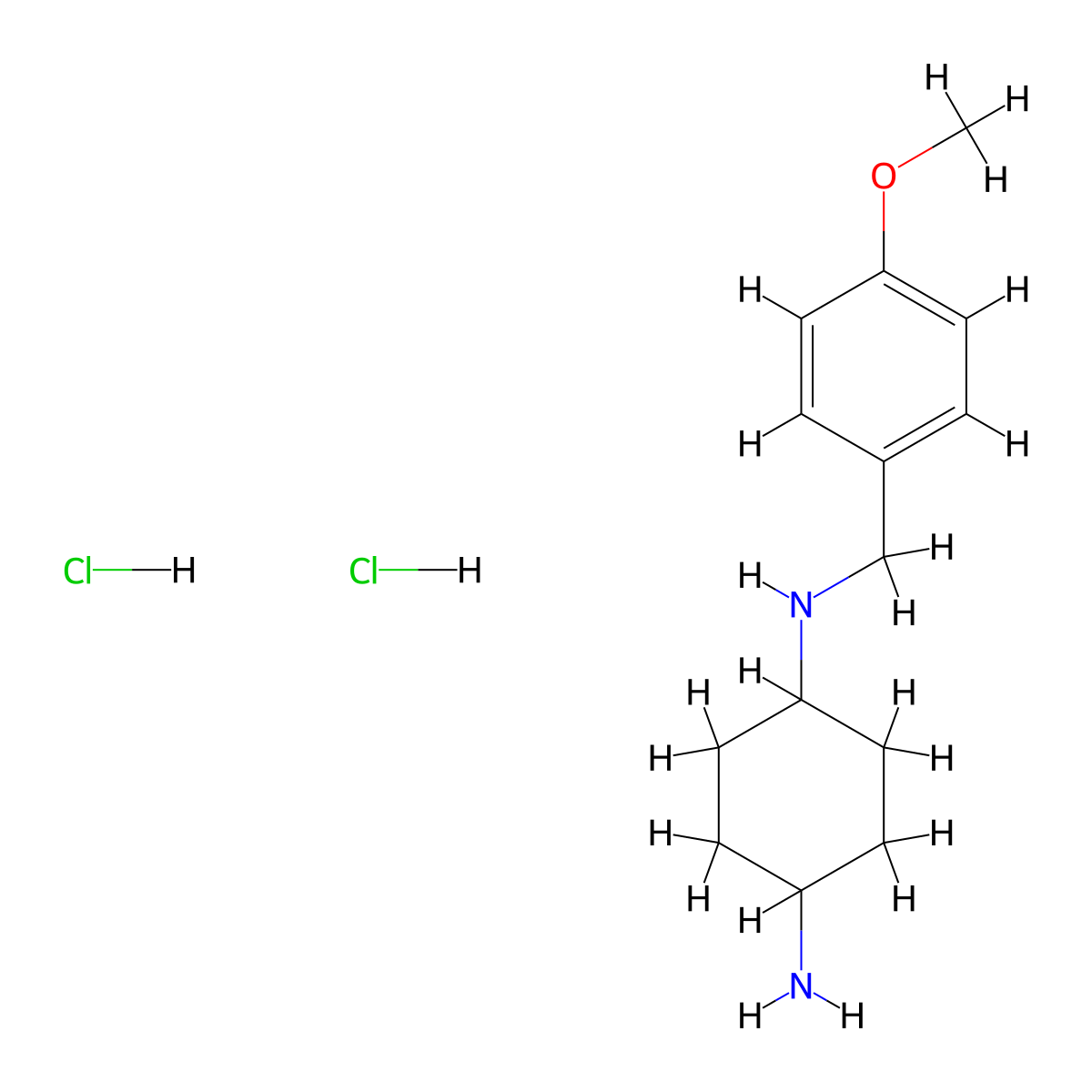 (1R*,4R*)-N1-(4-Methoxybenzyl)cyclohexane-1,4-diamine dihydrochloride molecular structure, CAS 1286265-71-1