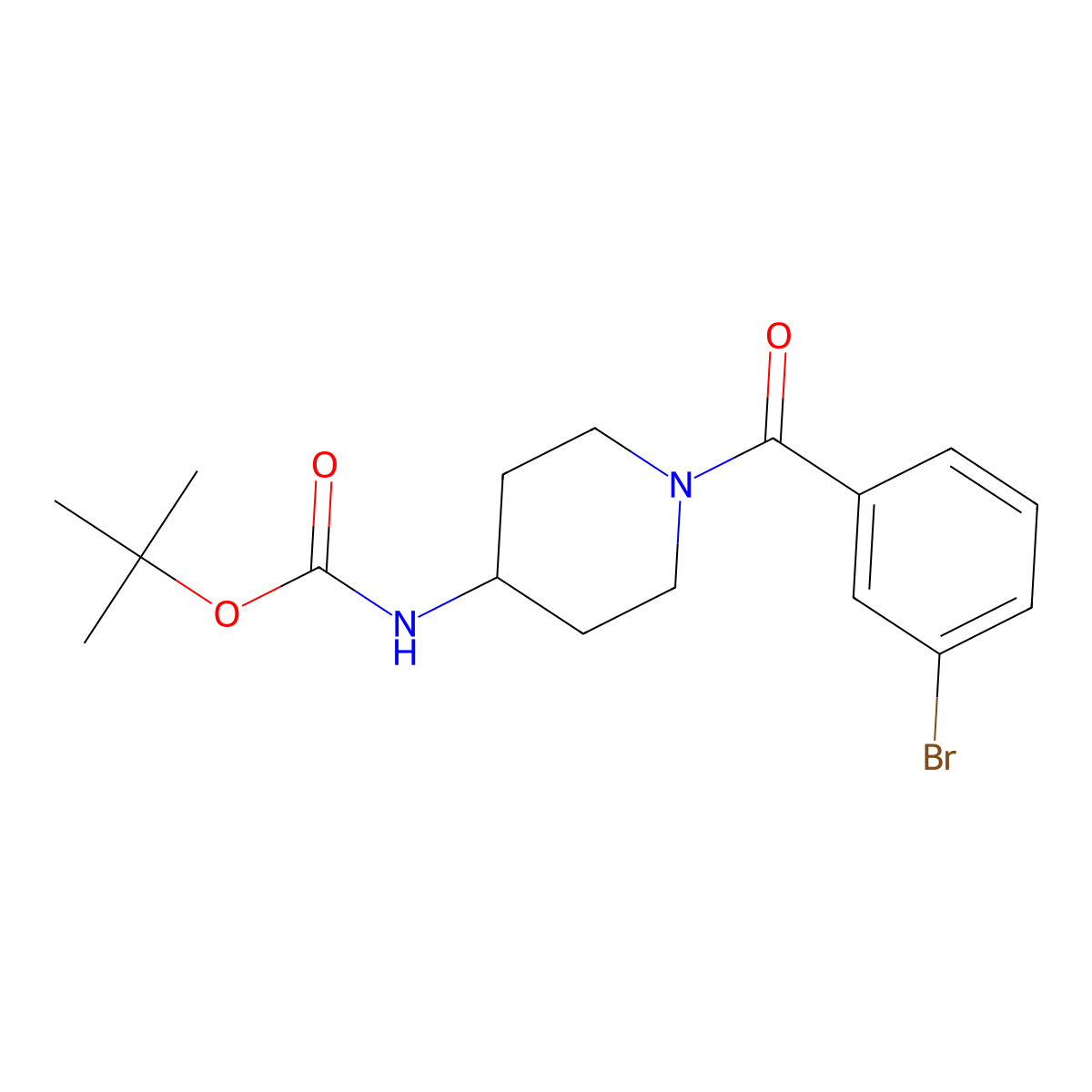 tert-Butyl 1-(3-bromobenzoyl)piperidin-4-ylcarbamate molecular structure, CAS 1286265-77-7
