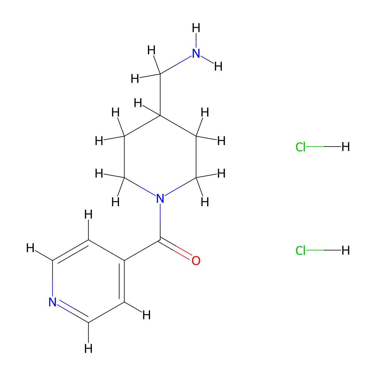 [4-(Aminomethyl)piperidin-1-yl](pyridin-4-yl)methanone dihydrochloride molecular structure, CAS 1286265-79-9