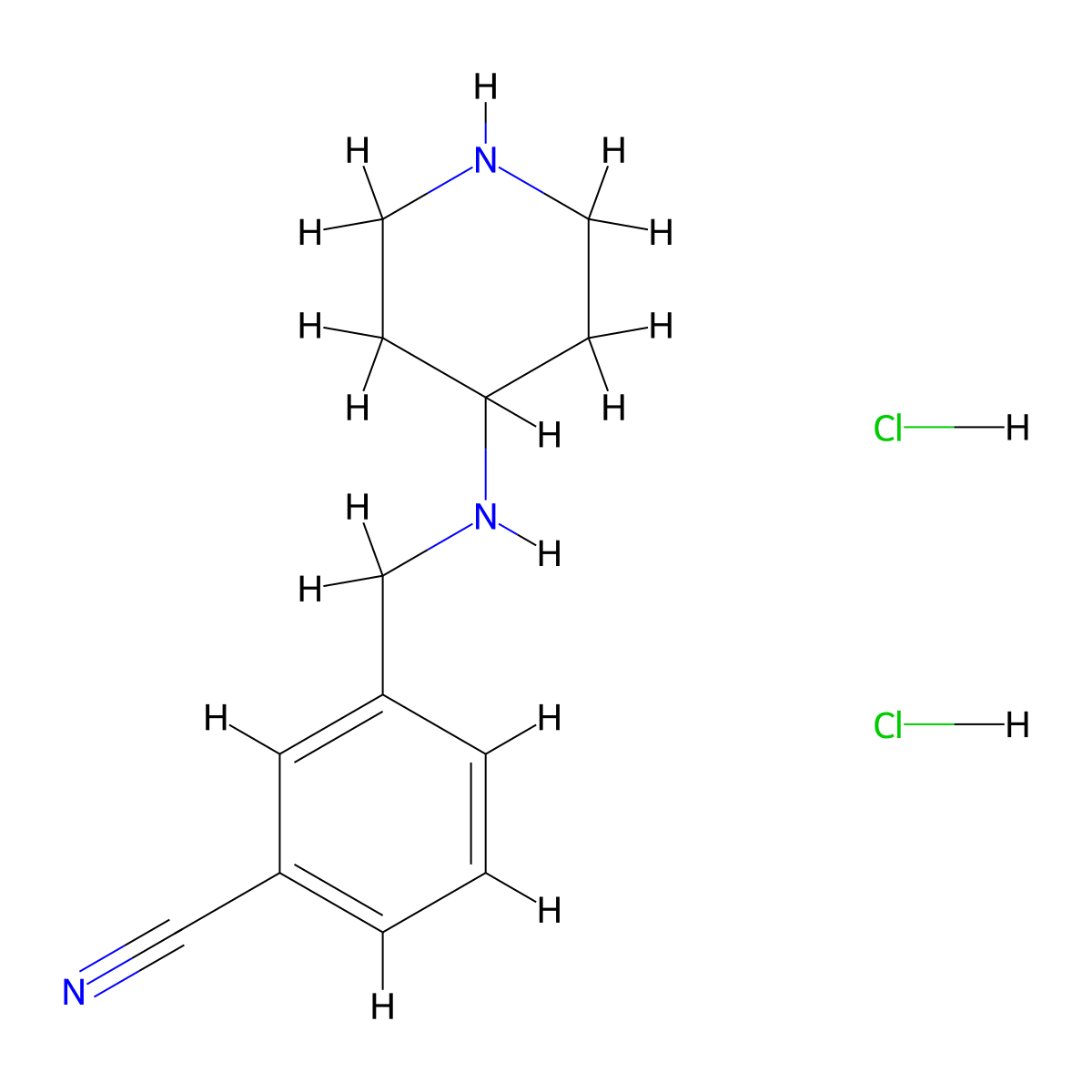 3-[(Piperidine-4-ylamino)methyl]benzonitrile dihydrochloride molecular structure, CAS 1286265-82-4