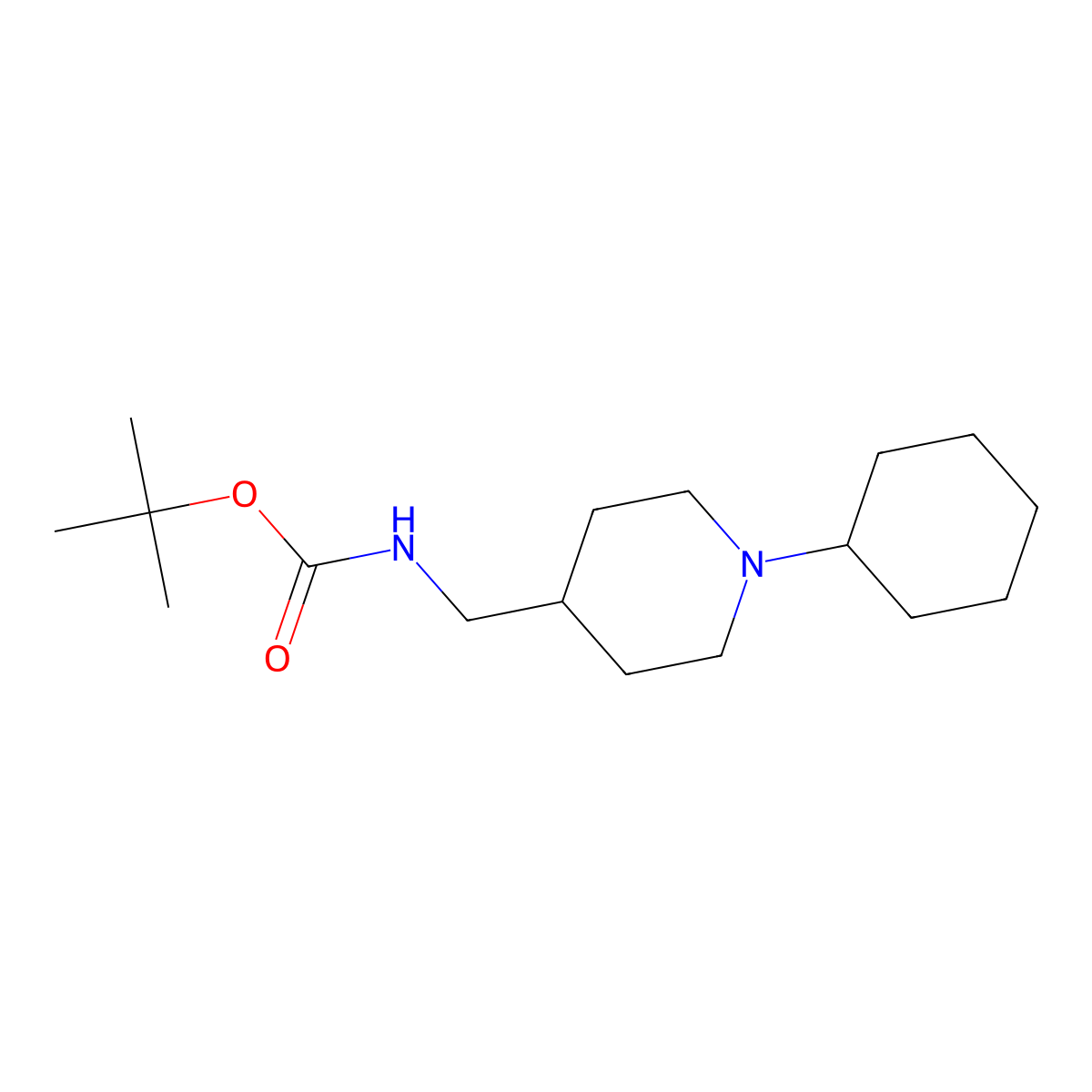 tert-Butyl [(1-cyclohexylpiperidin-4-yl)methyl]carbamate molecular structure, CAS 1286265-83-5