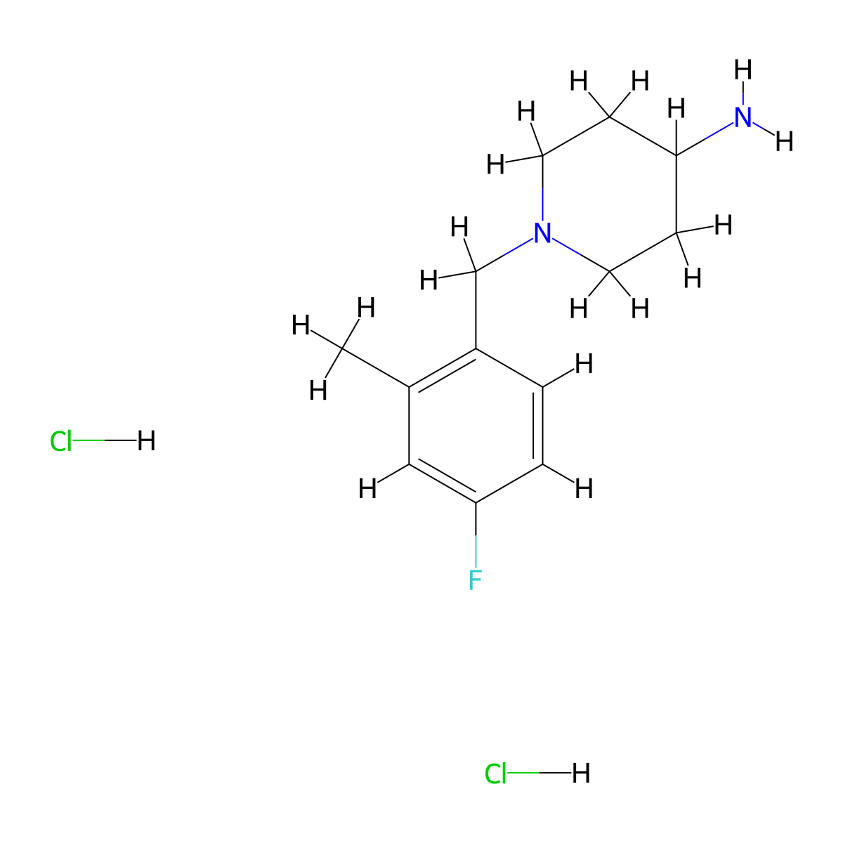 1-(4-Fluoro-2-methylbenzyl)piperidin-4-amine dihydrochloride molecular structure, CAS 1286265-88-0
