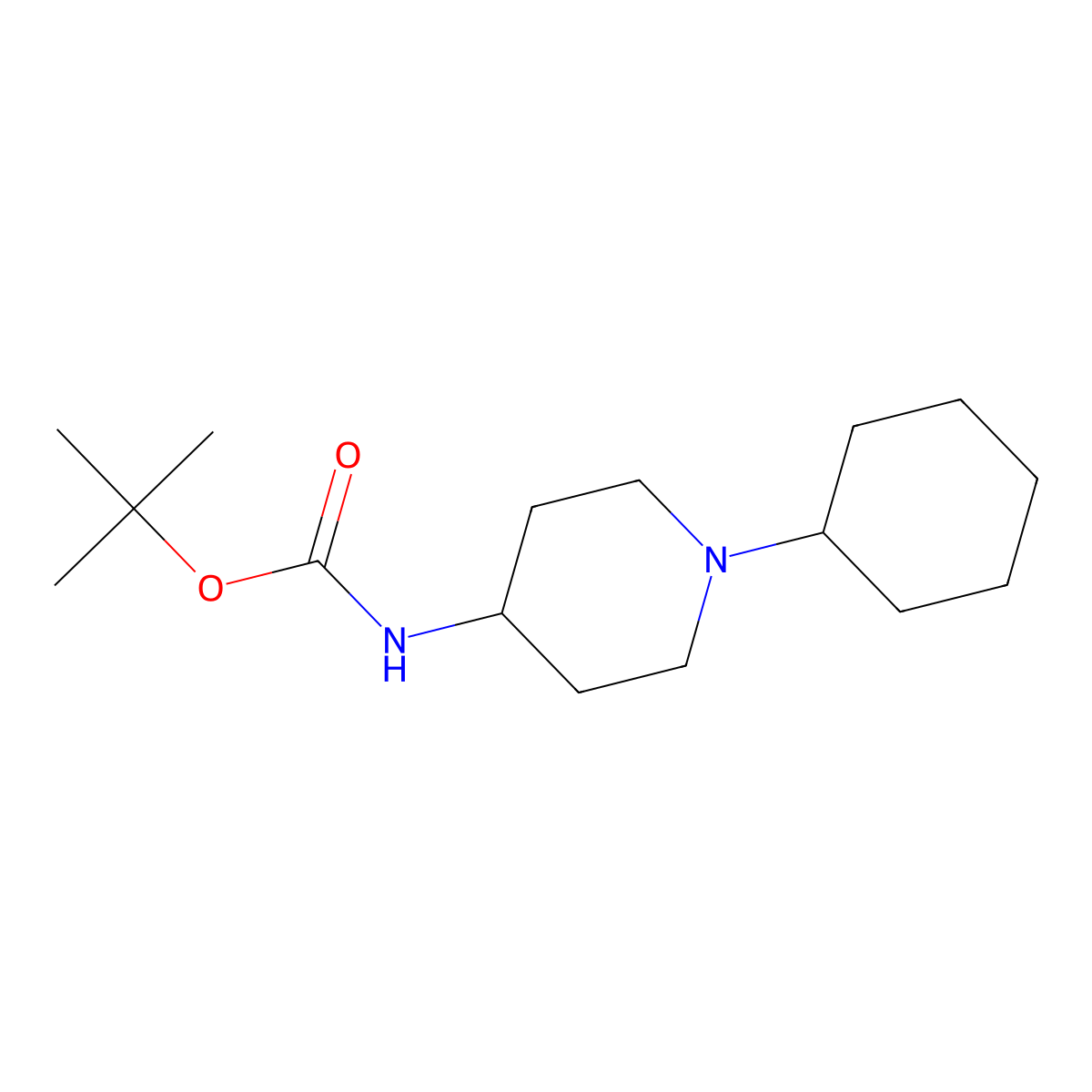 tert-Butyl 1-cyclohexylpiperidin-4-ylcarbamate molecular structure, CAS 1286265-91-5
