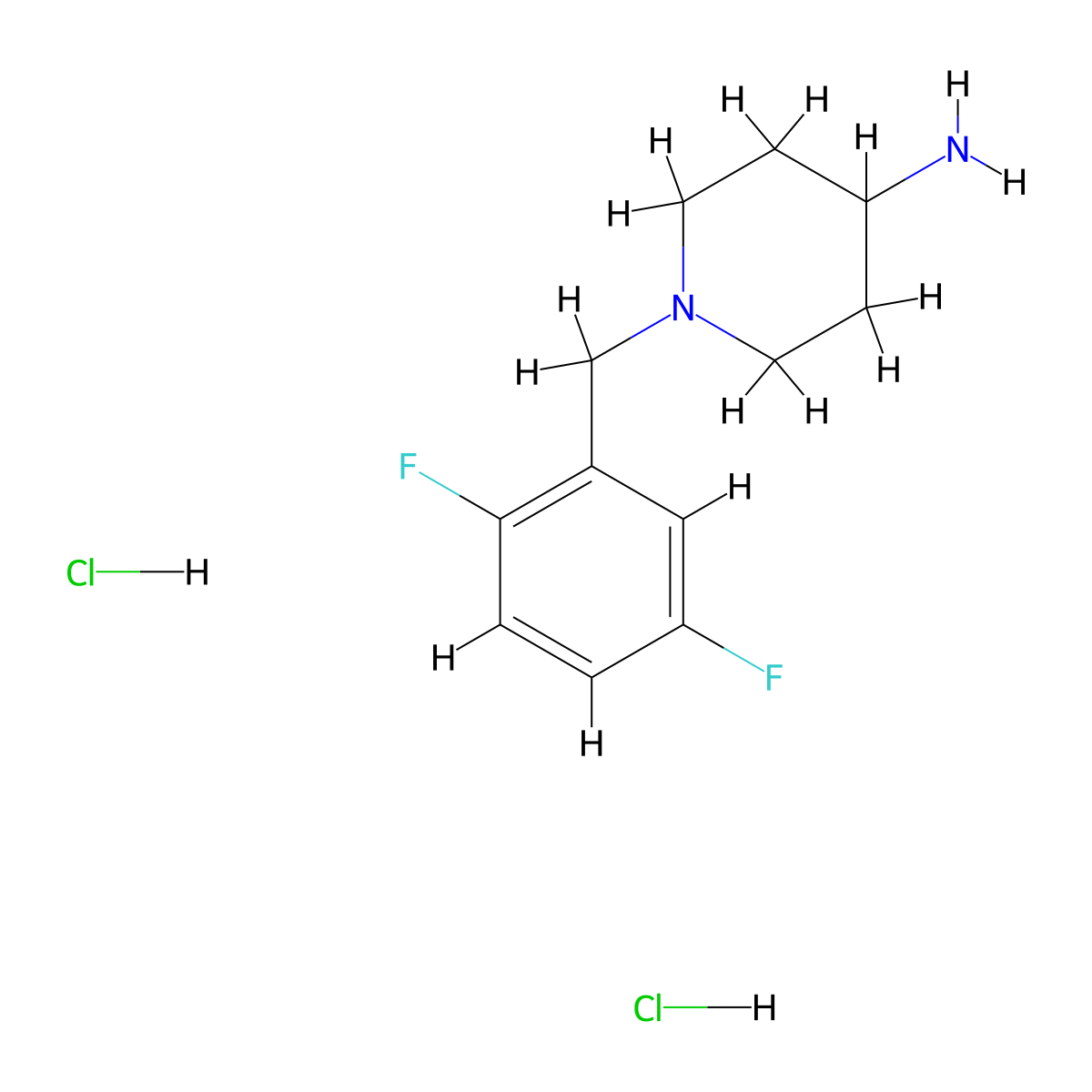 1-(2,5-Difluorobenzyl)piperidin-4-amine dihydrochloride molecular structure, CAS 1286266-03-2