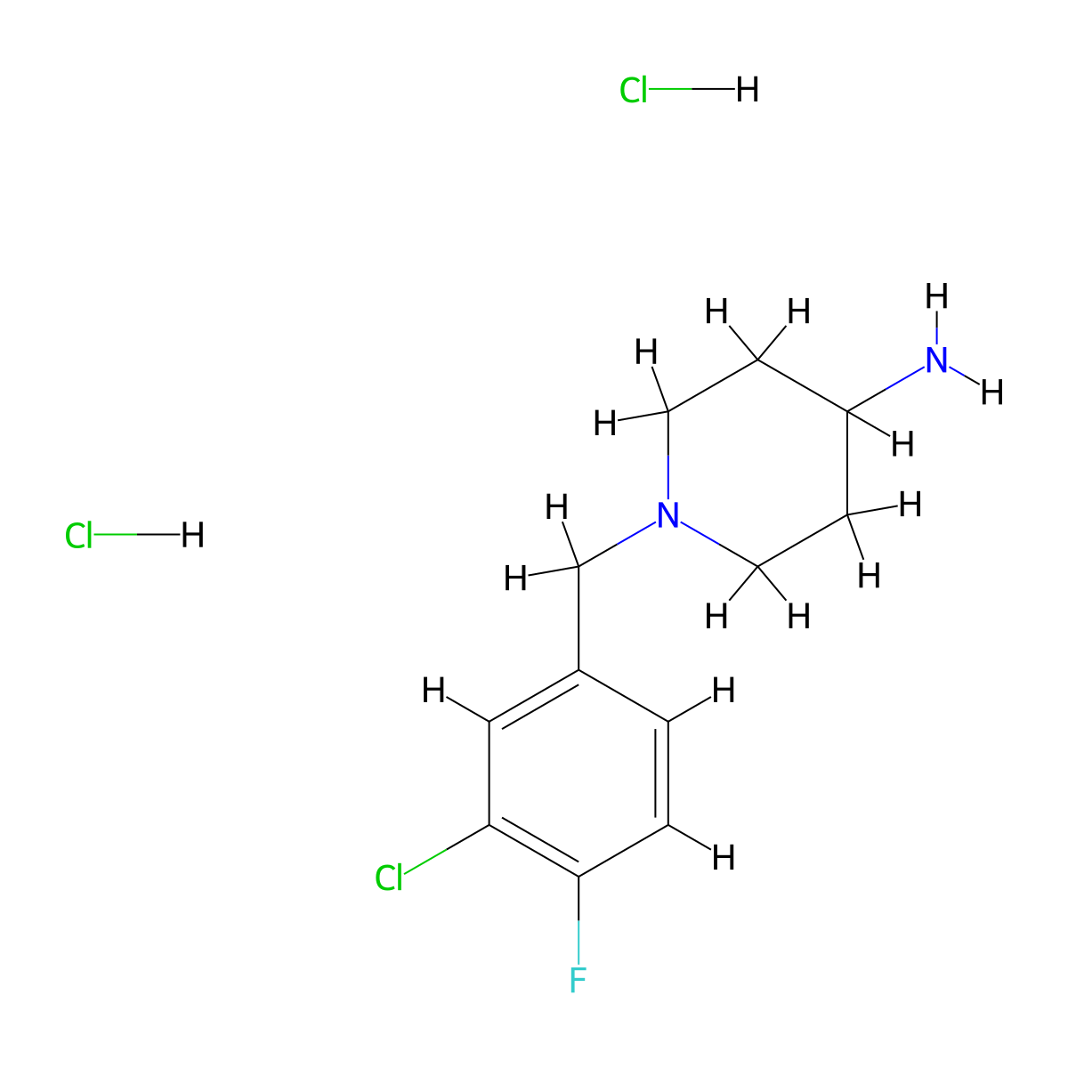 1-(3-Chloro-4-fluorobenzyl)piperidin-4-amine dihydrochloride molecular structure, CAS 1286266-07-6
