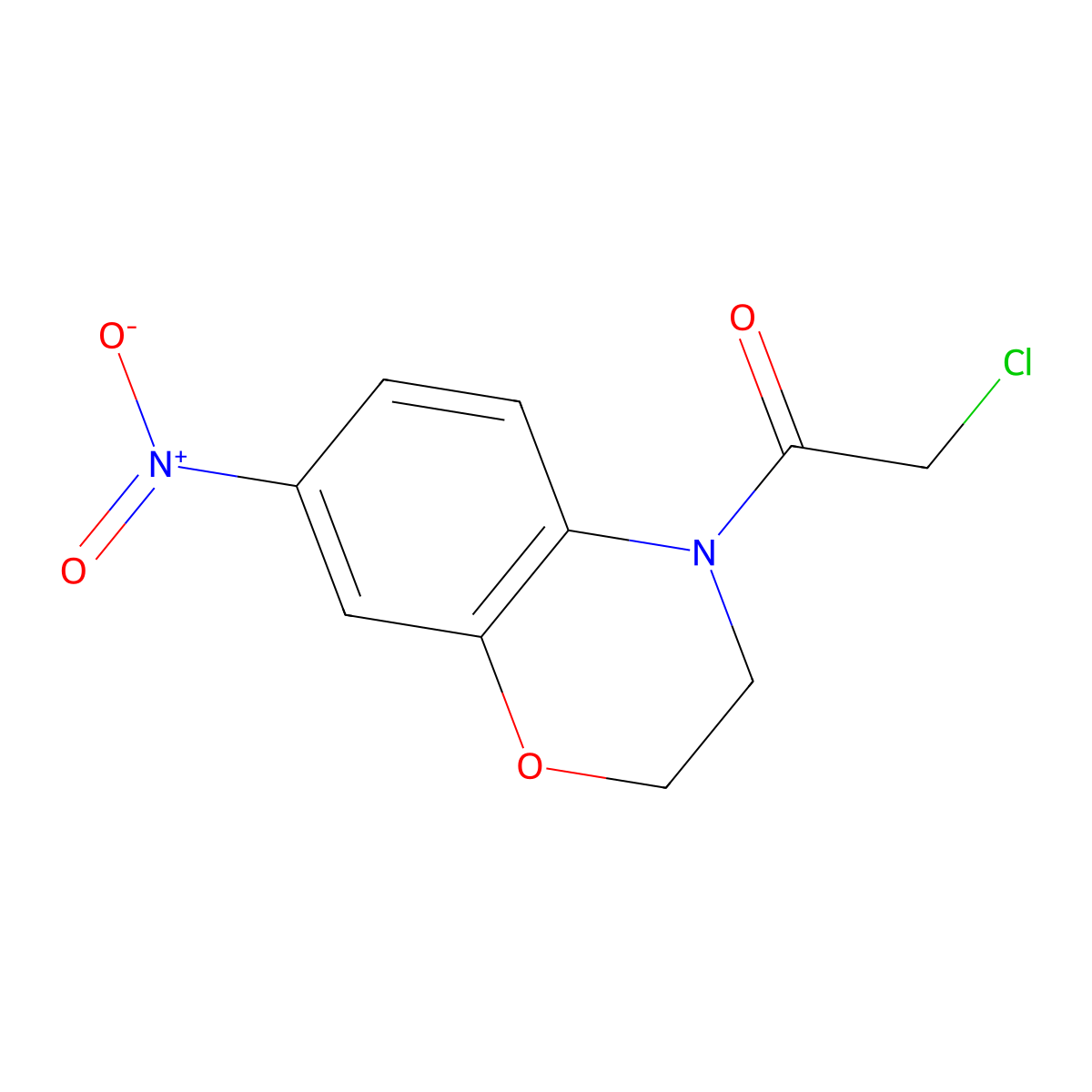 2-Chloro-1-(7-nitro-2H-benzo[b][1,4]oxazin-4(3H)-yl)ethanone molecular structure, CAS 128627-29-2