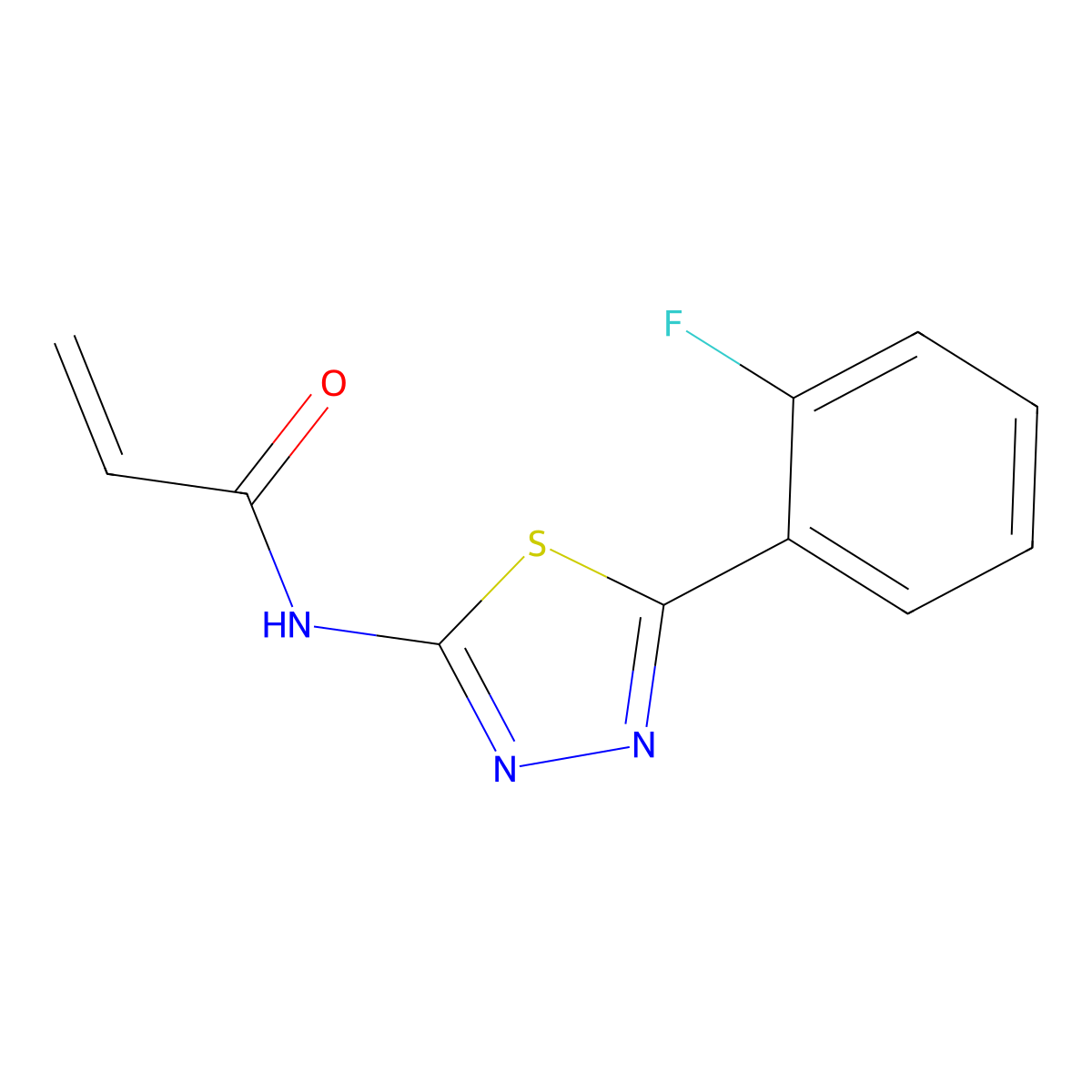 N-[5-(2-Fluorophenyl)-1,3,4-thiadiazol-2-yl]-2-propenamide molecular structure, CAS 128627-53-2