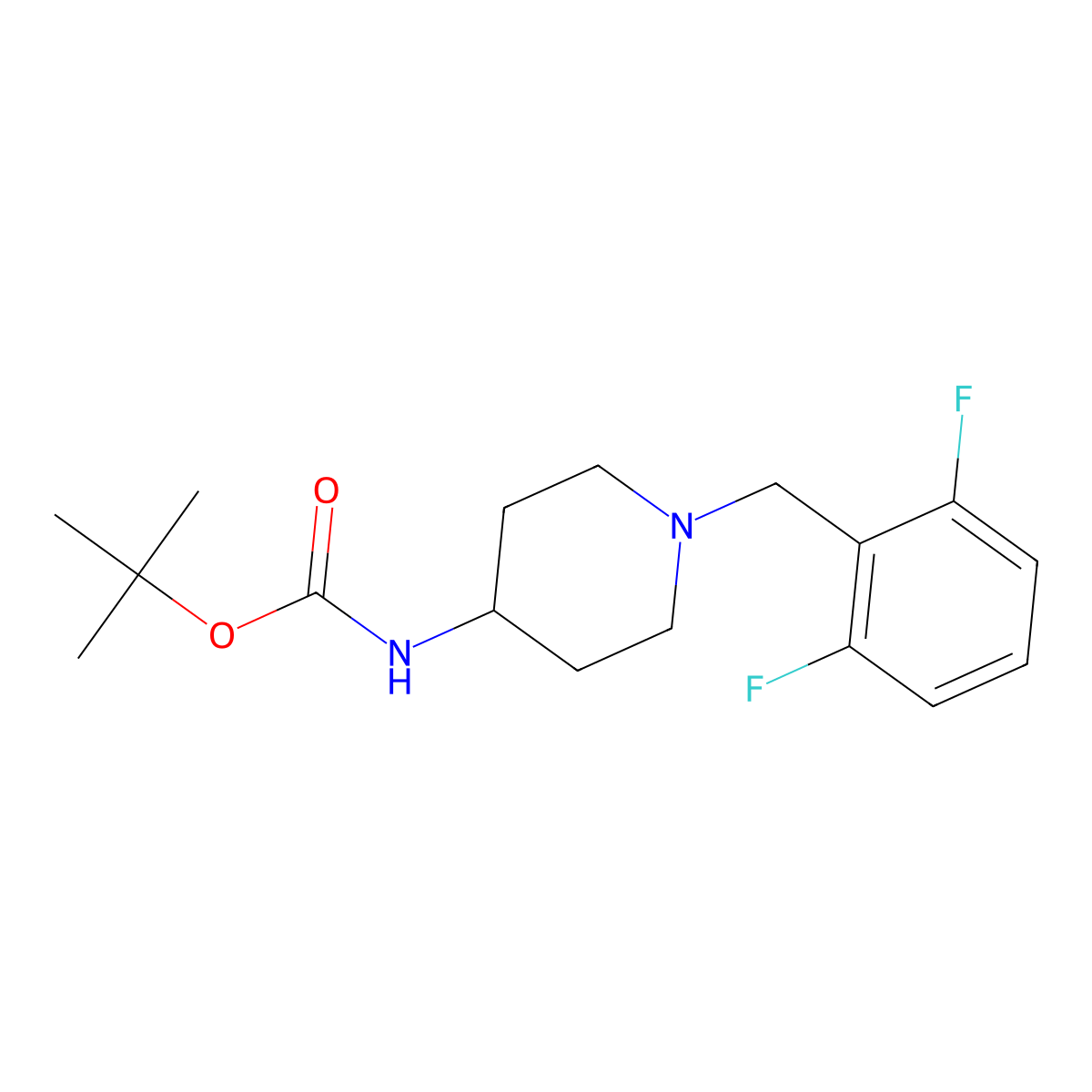 tert-Butyl 1-(2,6-difluorobenzyl)piperidin-4-ylcarbamate molecular structure, CAS 1286272-65-8