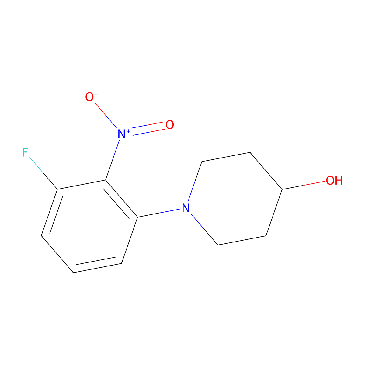 1-(3-Fluoro-2-nitrophenyl)piperidin-4-ol molecular structure, CAS 1286272-69-2