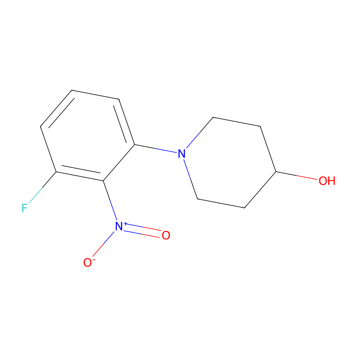 1-(3-Fluoro-2-nitrophenyl)piperidin-4-ol molecular structure, CAS 1286272-69-2