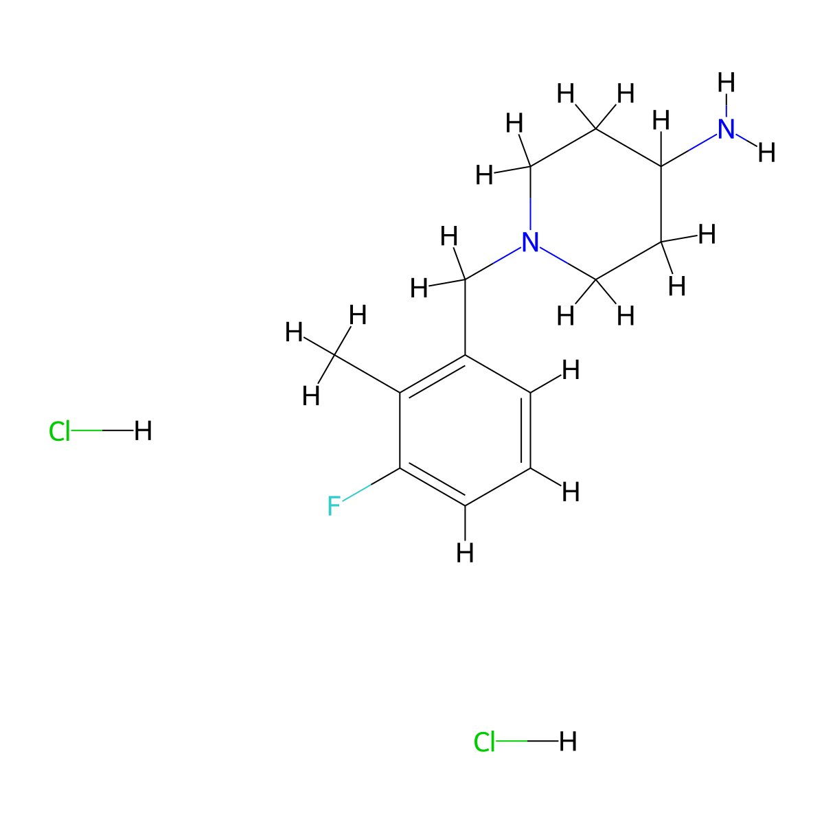 1-(3-Fluoro-2-methylbenzyl)piperidin-4-amine dihydrochloride molecular structure, CAS 1286272-70-5