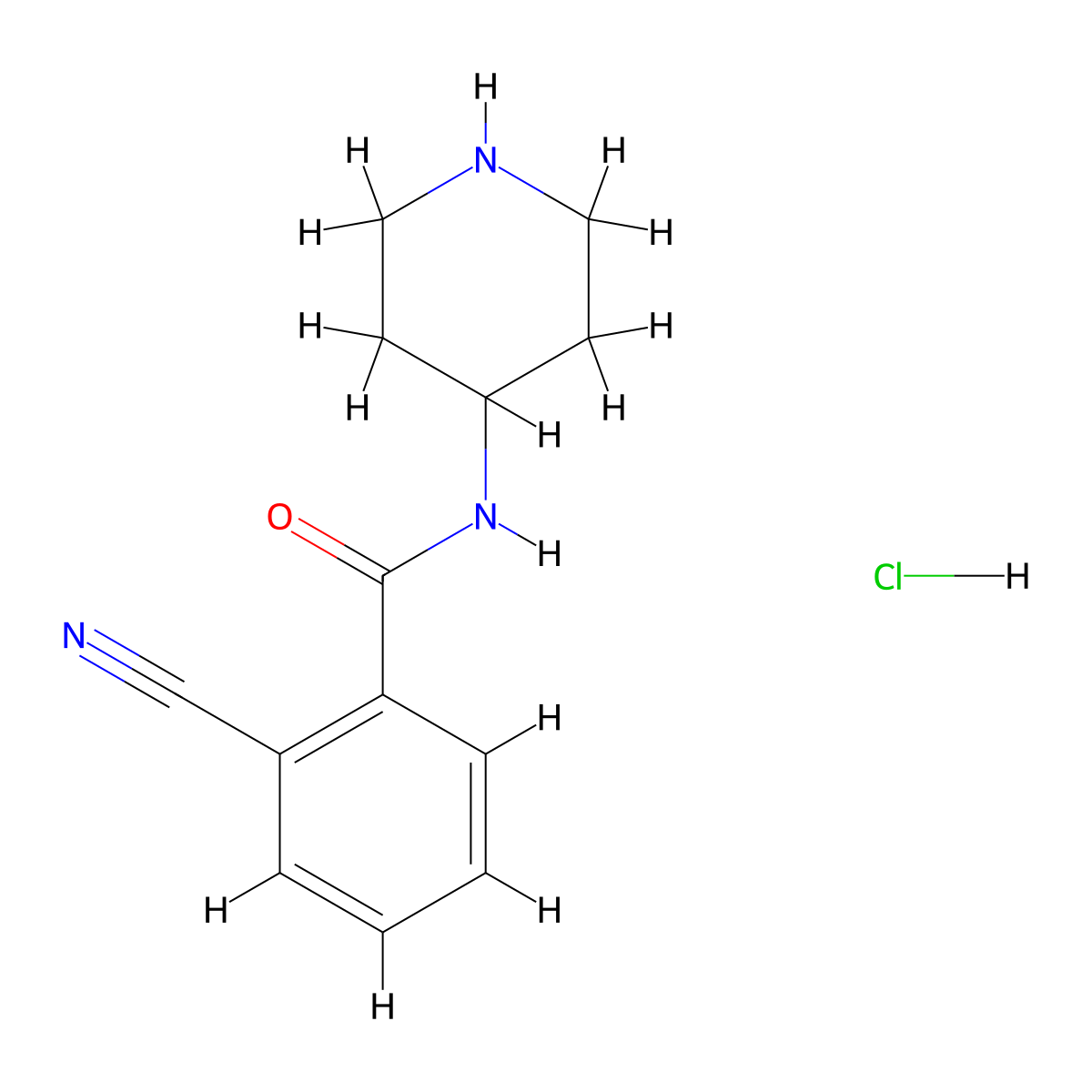2-Cyano-N-piperidin-4-yl-benzamide hydrochloride molecular structure, CAS 1286272-73-8