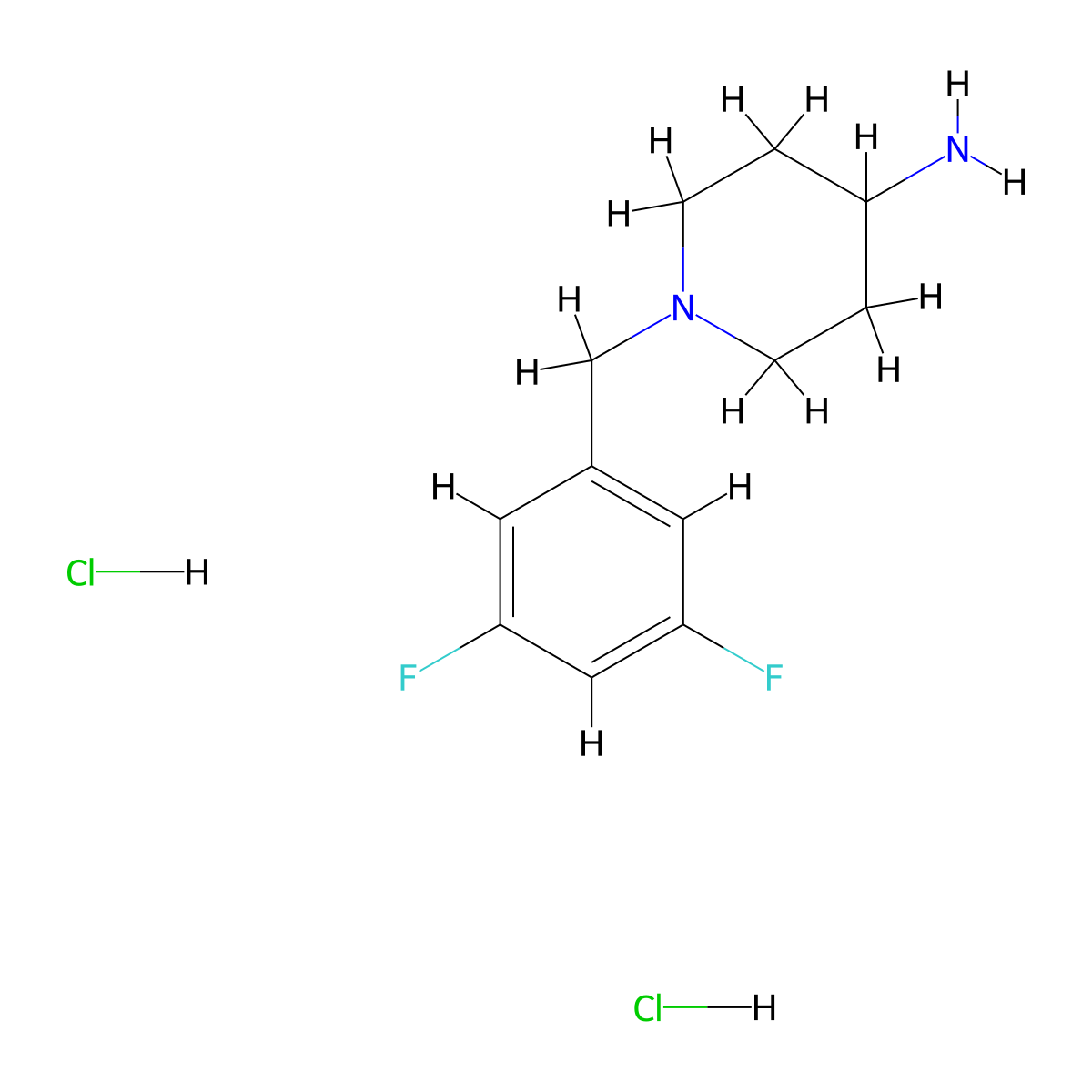 1-(3,5-Difluorobenzyl)piperidin-4-amine dihydrochloride molecular structure, CAS 1286272-74-9