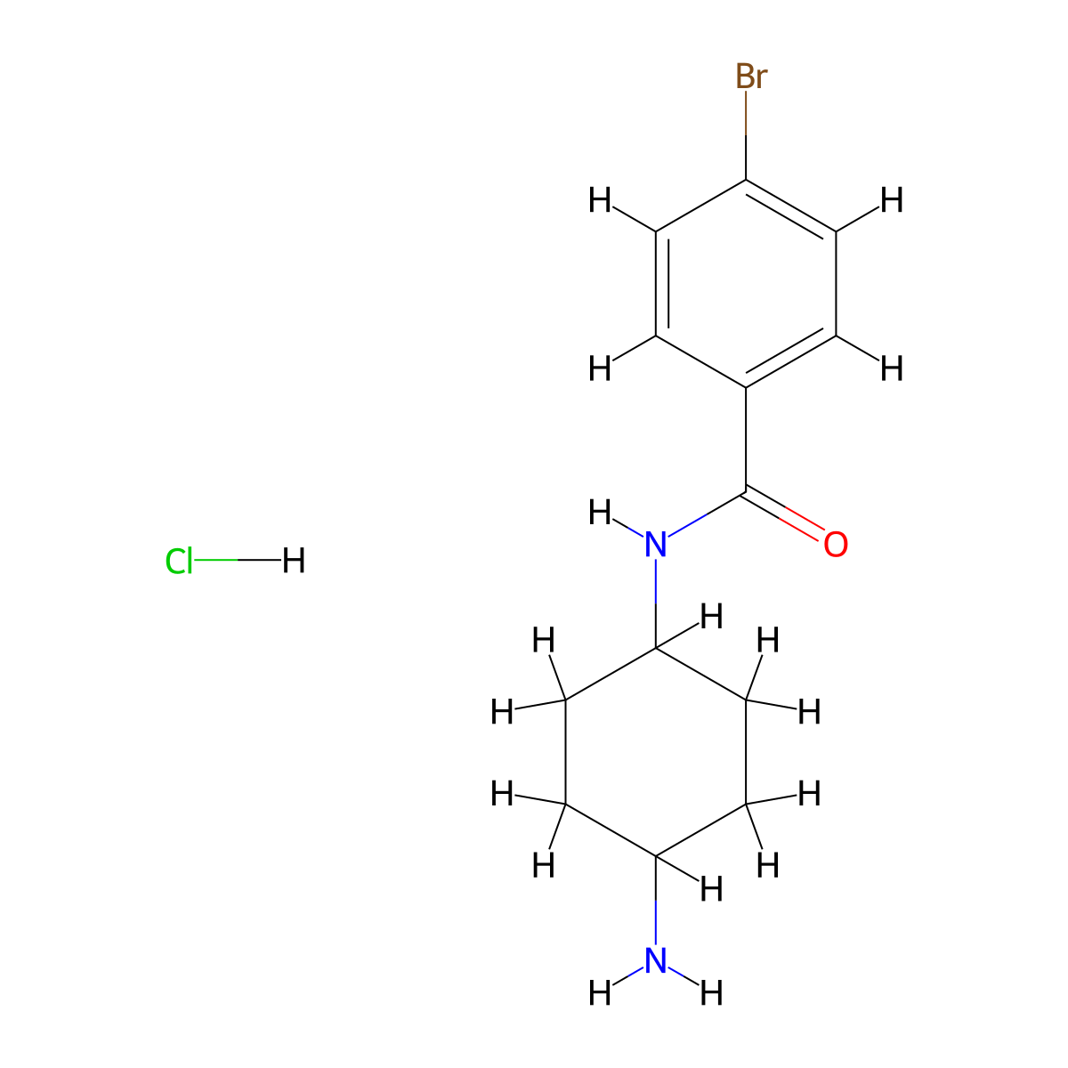 N-[(1R*,4R*)-4-Aminocyclohexyl]-4-bromobenzamide hydrochloride molecular structure, CAS 1286272-78-3