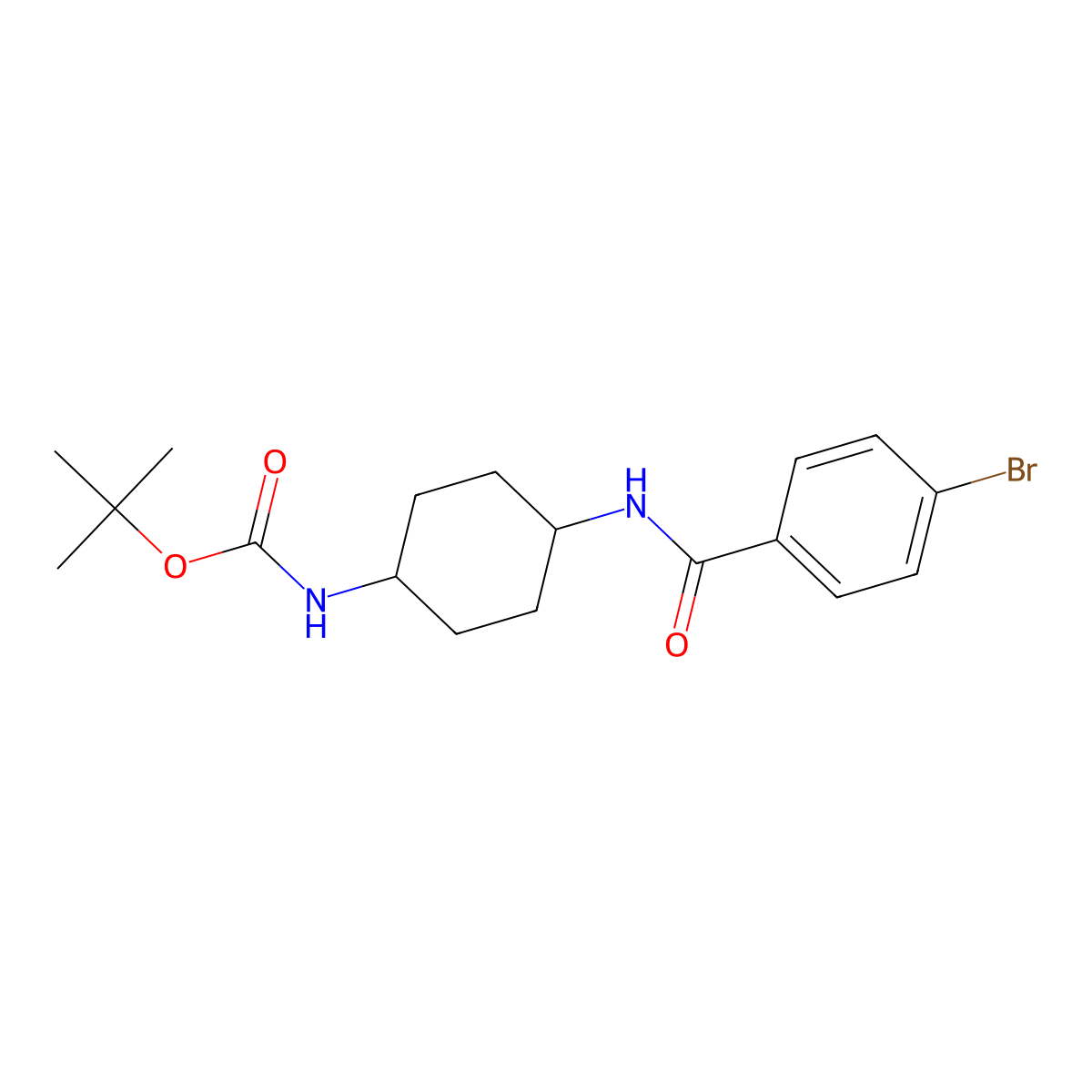 tert-Butyl (1R*,4R*)-4-(4-bromobenzamido)cyclohexylcarbamate molecular structure, CAS 1286272-80-7