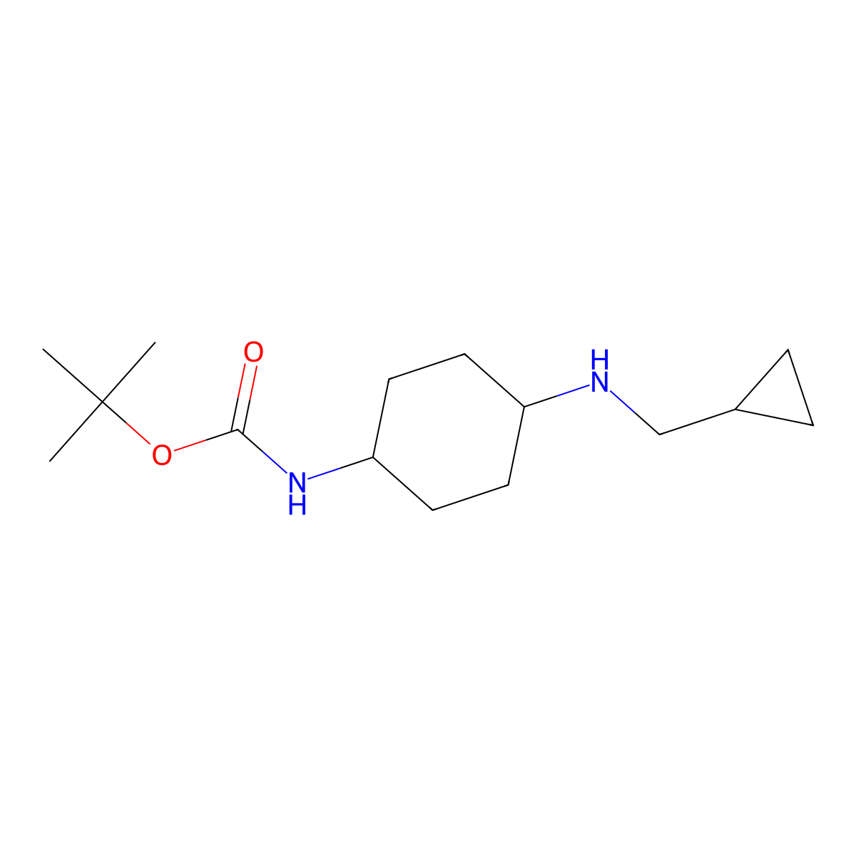 tert-Butyl (1R*,4R*)-4-[(cyclopropylmethyl)amino]-cyclohexylcarbamate molecular structure, CAS 1286272-82-9