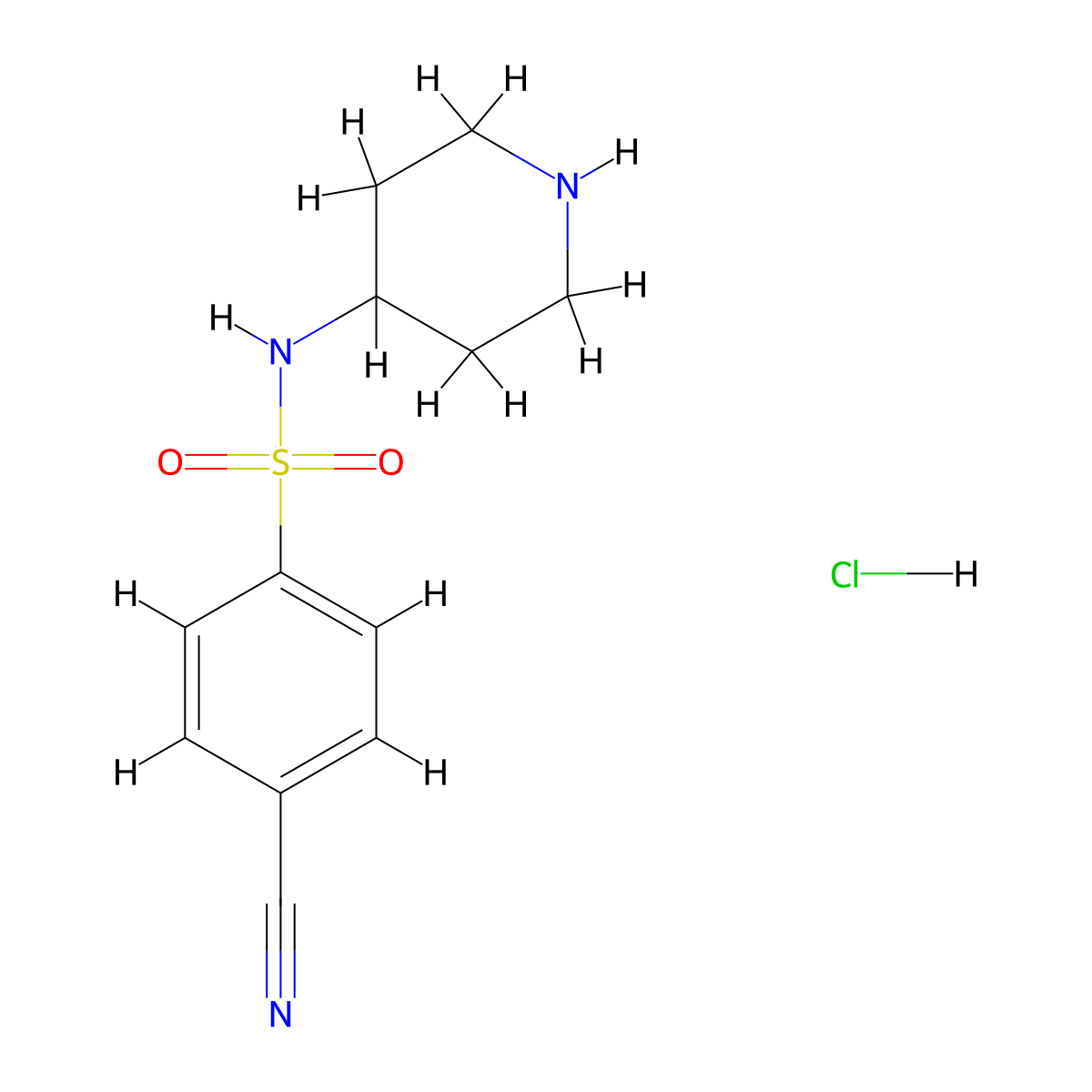 4-Cyano-N-piperidin-4-yl-benzenesulfonamide hydrochloride molecular structure, CAS 1286272-84-1