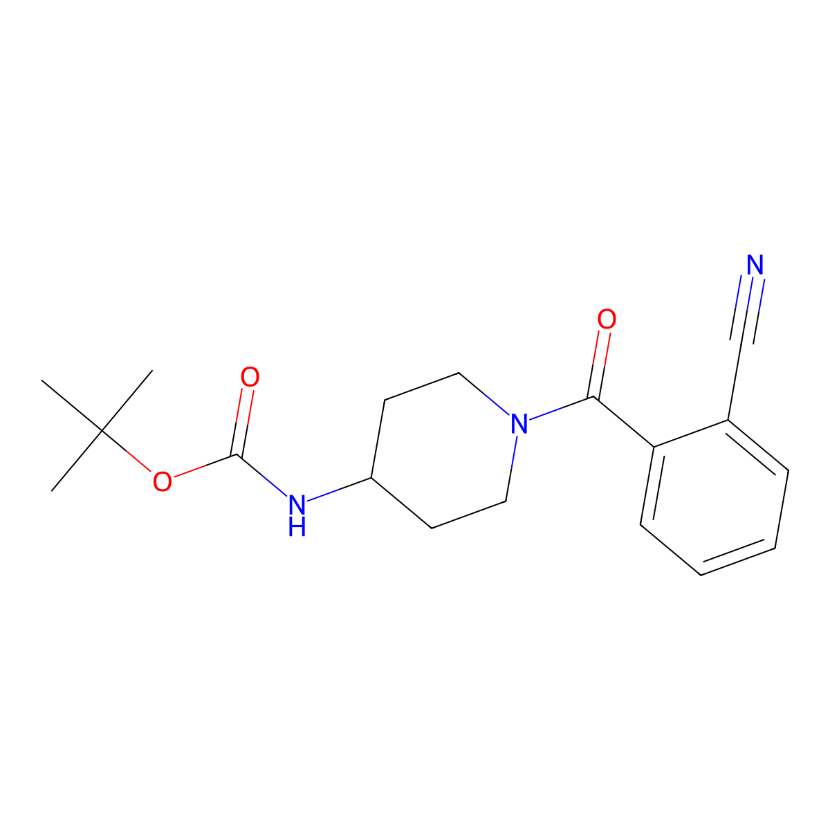 tert-Butyl 1-(2-cyanobenzoyl)piperidin-4-ylcarbamate molecular structure, CAS 1286272-85-2