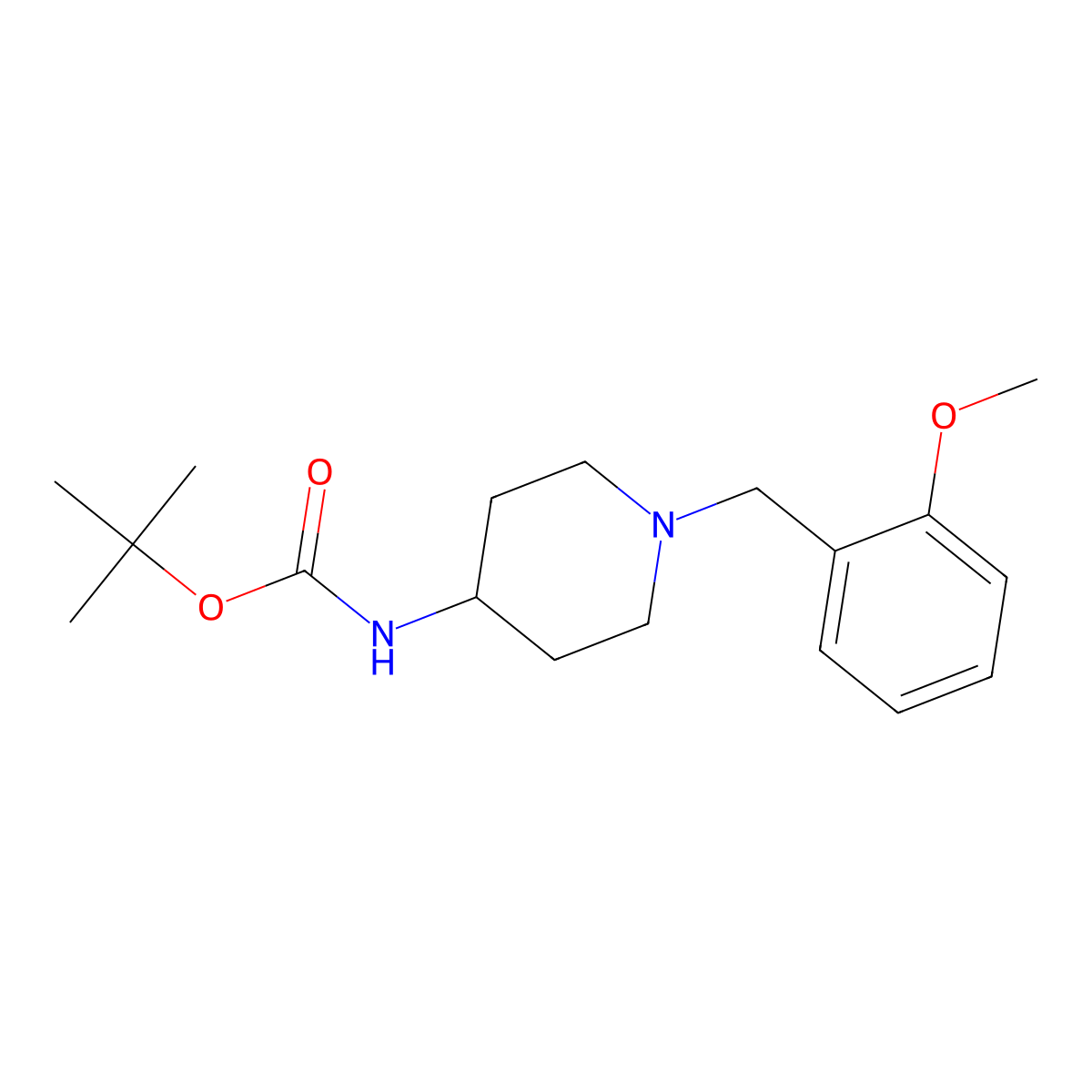 tert-Butyl 1-(2-methoxybenzyl)piperidin-4-ylcarbamate molecular structure, CAS 1286272-86-3