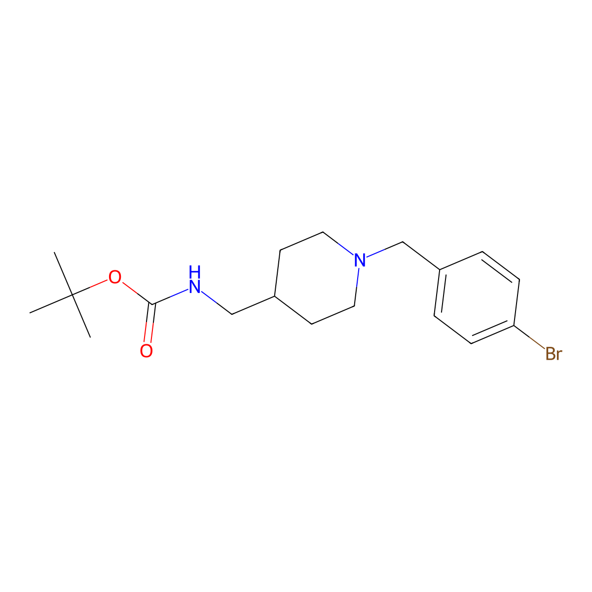 tert-Butyl [1-(4-bromobenzyl)piperidin-4-yl]methylcarbamate molecular structure, CAS 1286272-90-9