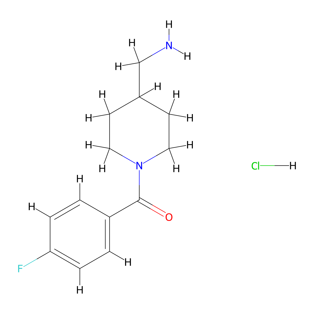 [4-(Aminomethyl)piperidin-1-yl](4-fluorophenyl)methanone hydrochloride molecular structure, CAS 1286272-94-3