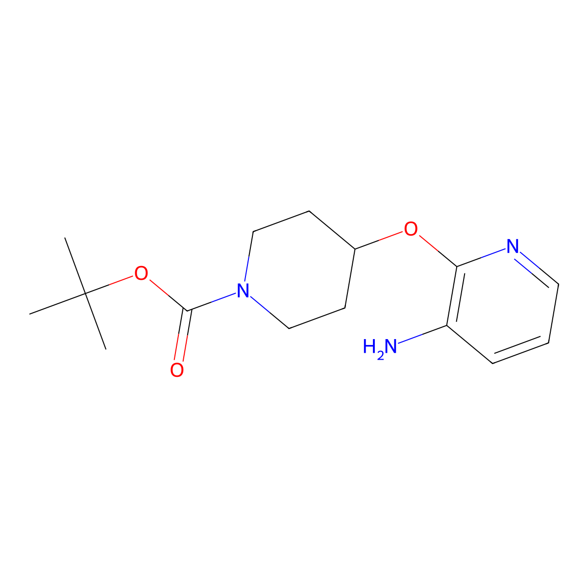 tert-Butyl 4-(3-aminopyridin-2-yloxy)piperidine-1-carboxylate molecular structure, CAS 1286272-96-5