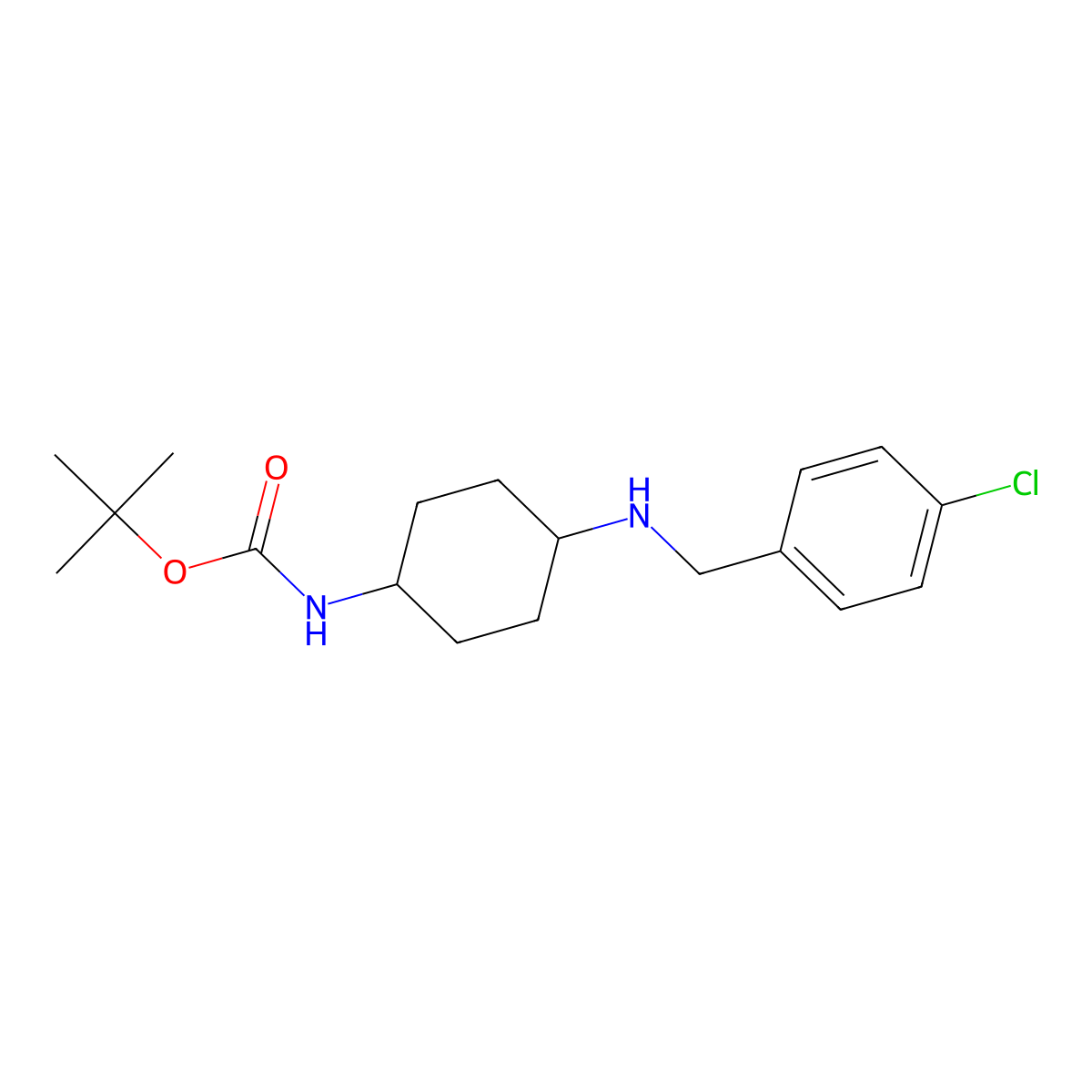 tert-Butyl (4-((4-chlorobenzyl)amino)cyclohexyl)carbamate molecular structure, CAS 1286272-98-7