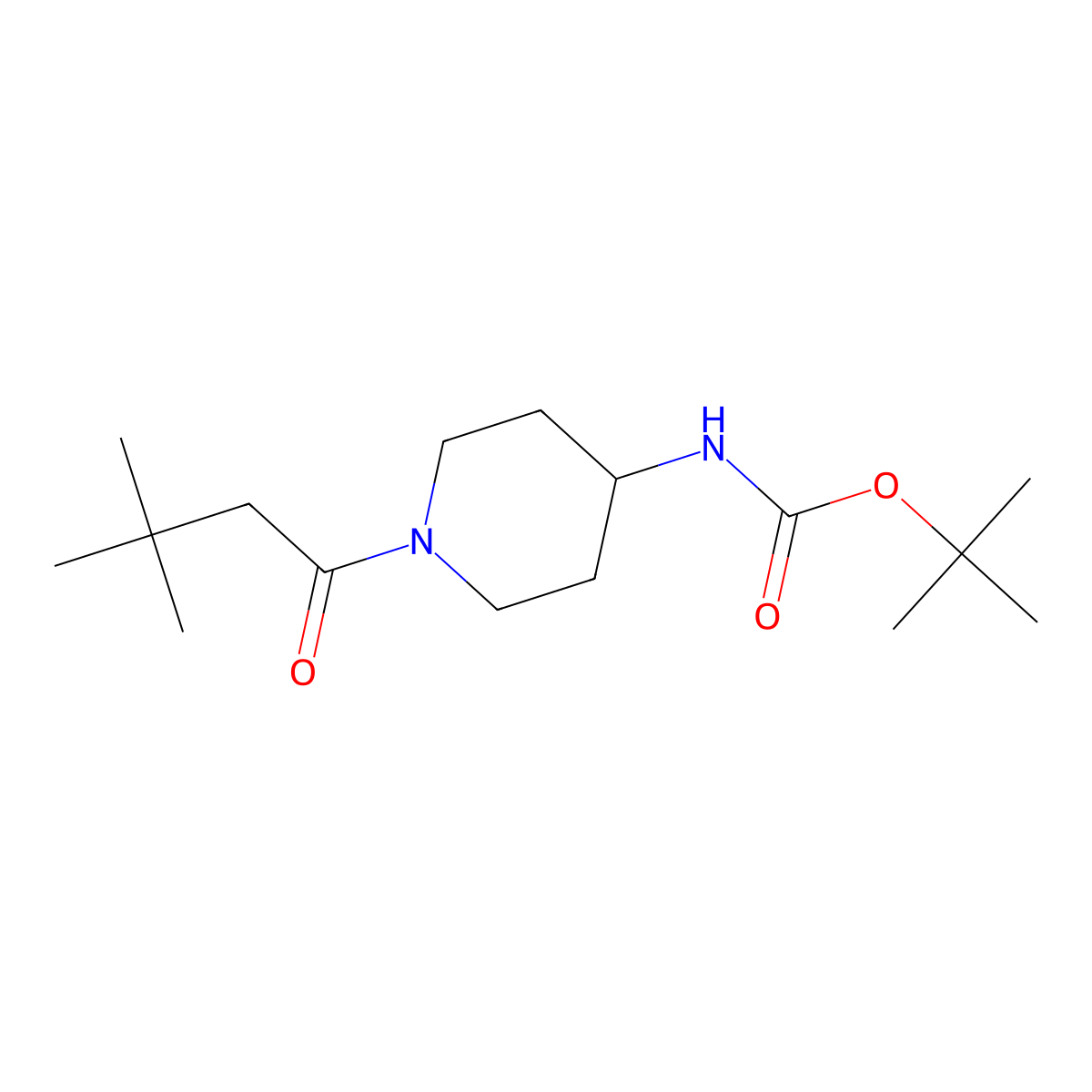 tert-Butyl 1-(3,3-dimethylbutanoyl)piperidin-4-ylcarbamate molecular structure, CAS 1286272-99-8