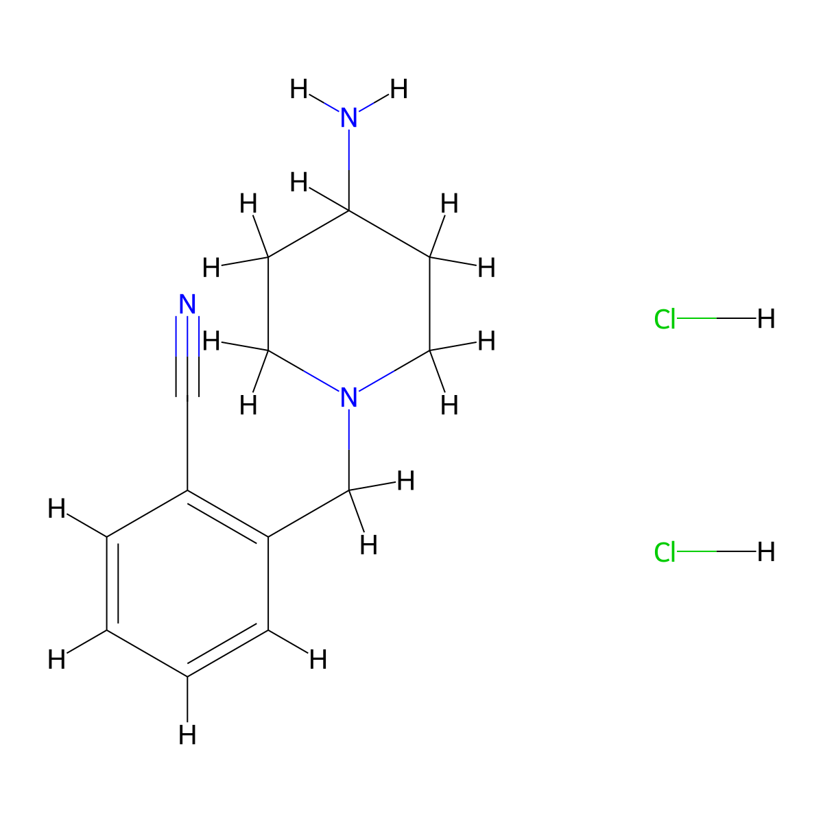 2-[(4-Aminopiperidin-1-yl)methyl]benzonitrile dihydrochloride molecular structure, CAS 1286273-00-4