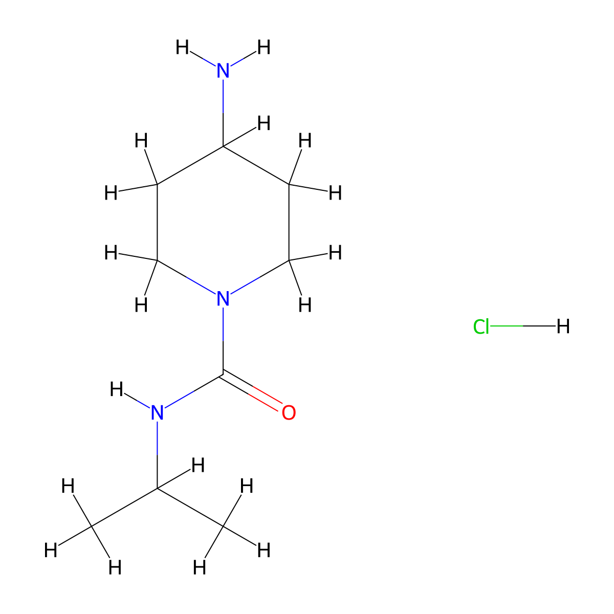 4-Amino-N-isopropylpiperidine-1-carboxamide hydrochloride molecular structure, CAS 1286273-03-7