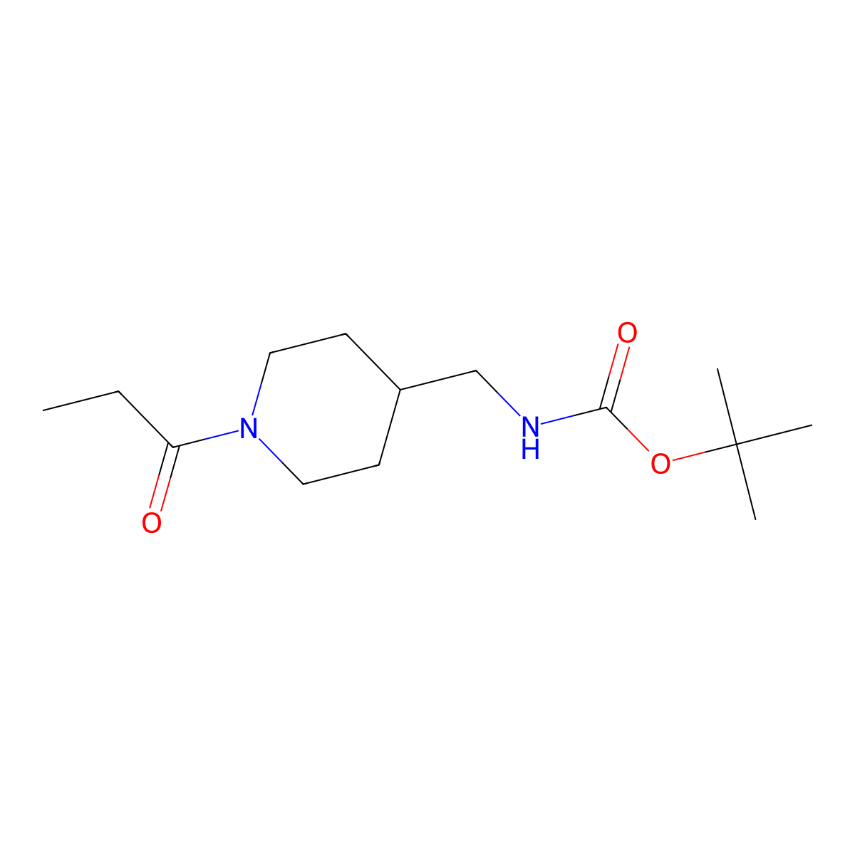tert-Butyl [(1-propionylpiperidin-4-yl)methyl]carbamate molecular structure, CAS 1286273-04-8