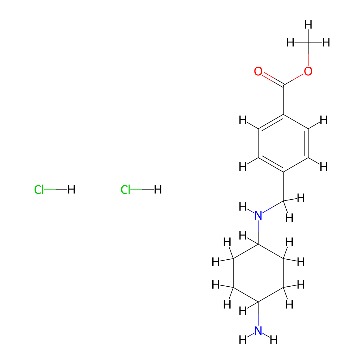 Methyl 4-[(1R*,4R*)-4-aminocyclohexylamino]methyl-benzoate dihydrochloride molecular structure, CAS 1286273-07-1