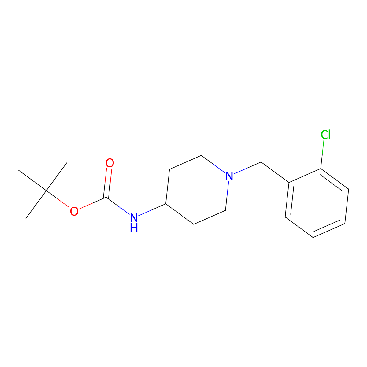 tert-Butyl 1-(2-chlorobenzyl)piperidin-4-ylcarbamate molecular structure, CAS 1286273-10-6