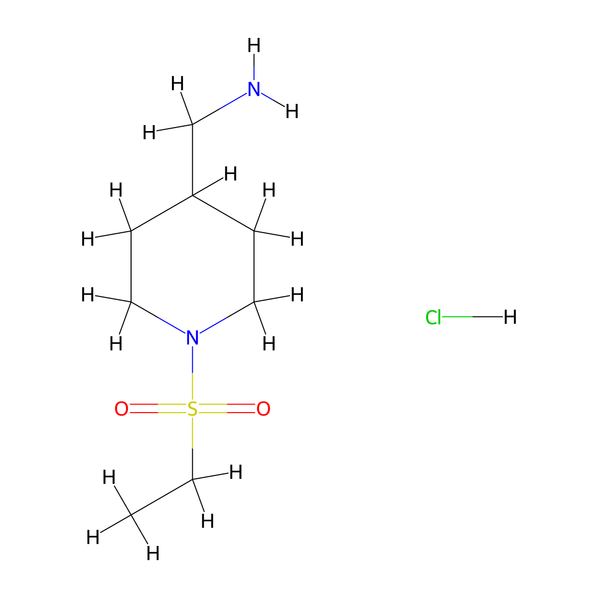 [1-(Ethanesulfonyl)piperidin-4-yl]methanamine hydrochloride molecular structure, CAS 1286273-11-7