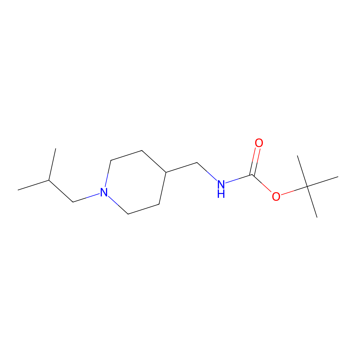 tert-Butyl [(1-isobutylpiperidin-4-yl)methyl]carbamate molecular structure, CAS 1286273-12-8