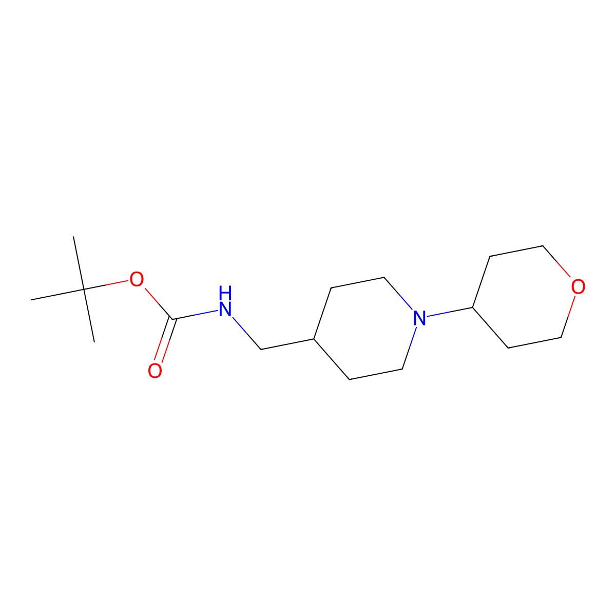 tert-Butyl [1-(tetrahydro-2H-pyran-4-yl)piperidin-4-yl]methylcarbamate molecular structure, CAS 1286273-13-9