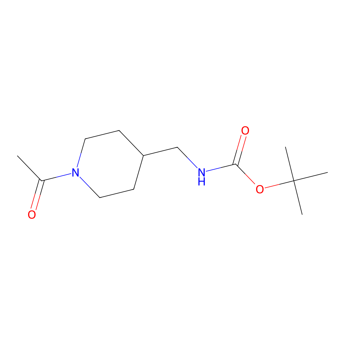 tert-Butyl [(1-acetylpiperidin-4-yl)methyl]carbamate molecular structure, CAS 1286273-14-0