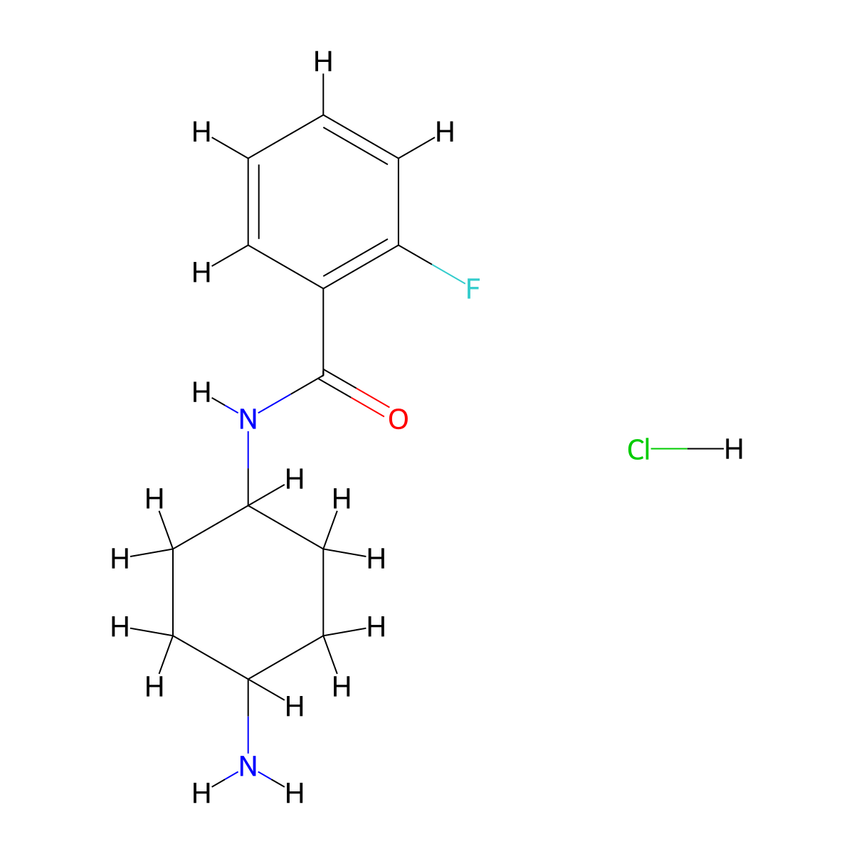 N-[(1R*,4R*)-4-Aminocyclohexyl]-2-fluorobenzamide hydrochloride molecular structure, CAS 1286273-15-1