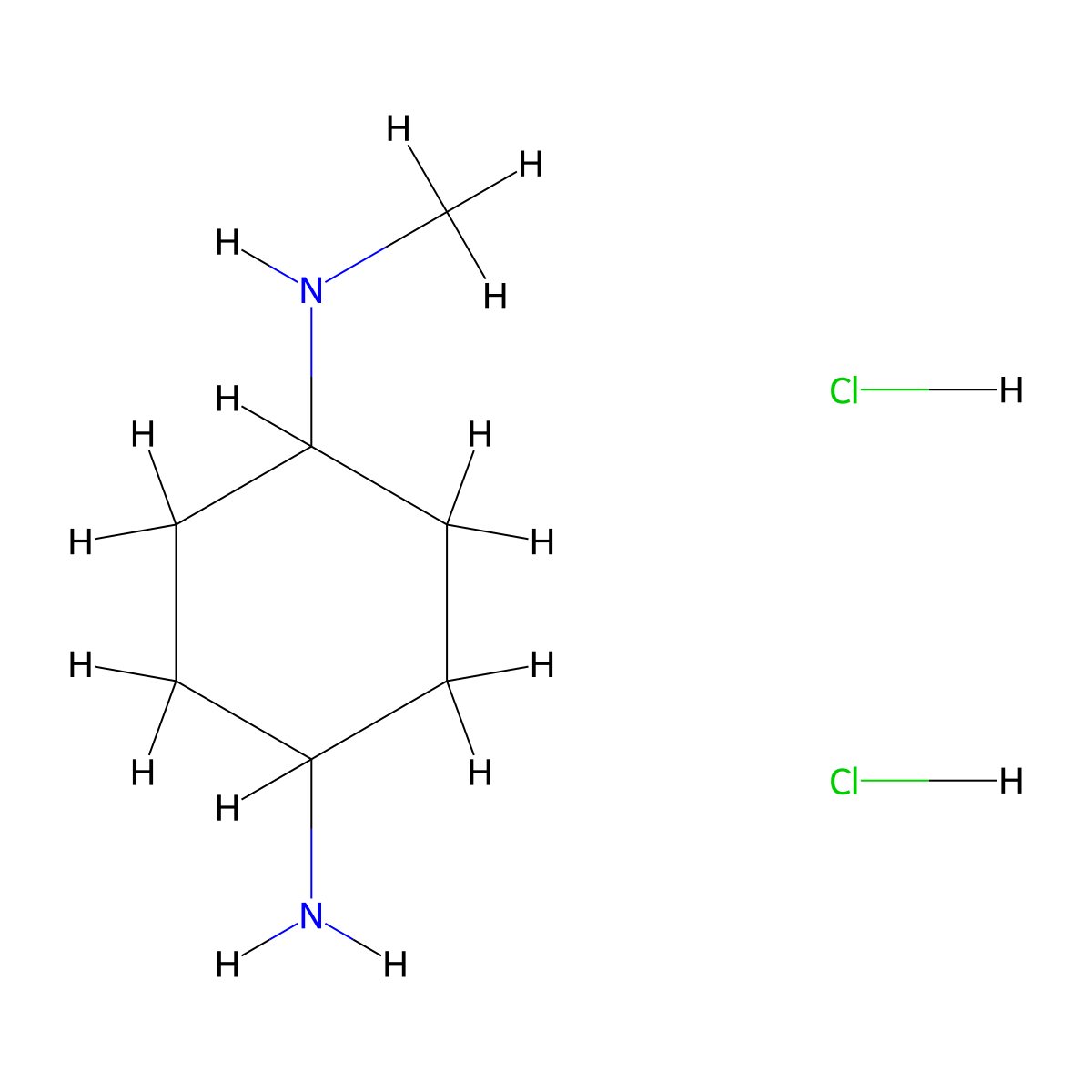 (1R*,4R*)-N1-Methylcyclohexane-1,4-diamine dihydrochloride molecular structure, CAS 1286273-16-2