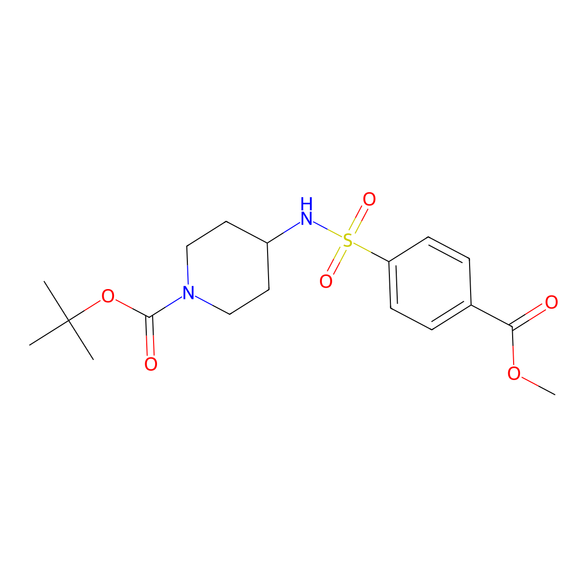 tert-Butyl 4-(4-(methoxycarbonyl)phenylsulfonamido)piperidine-1-carboxylate molecular structure, CAS 1286273-19-5