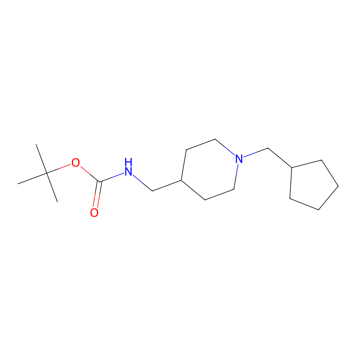 tert-Butyl [1-(cyclopentylmethyl)piperidin-4-yl]methylcarbamate molecular structure, CAS 1286273-20-8