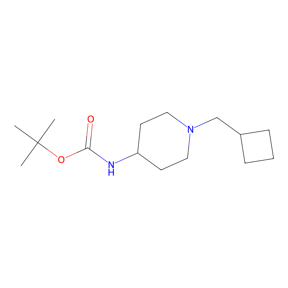 tert-Butyl 1-(cyclobutylmethyl)piperidin-4-ylcarbamate molecular structure, CAS 1286273-22-0