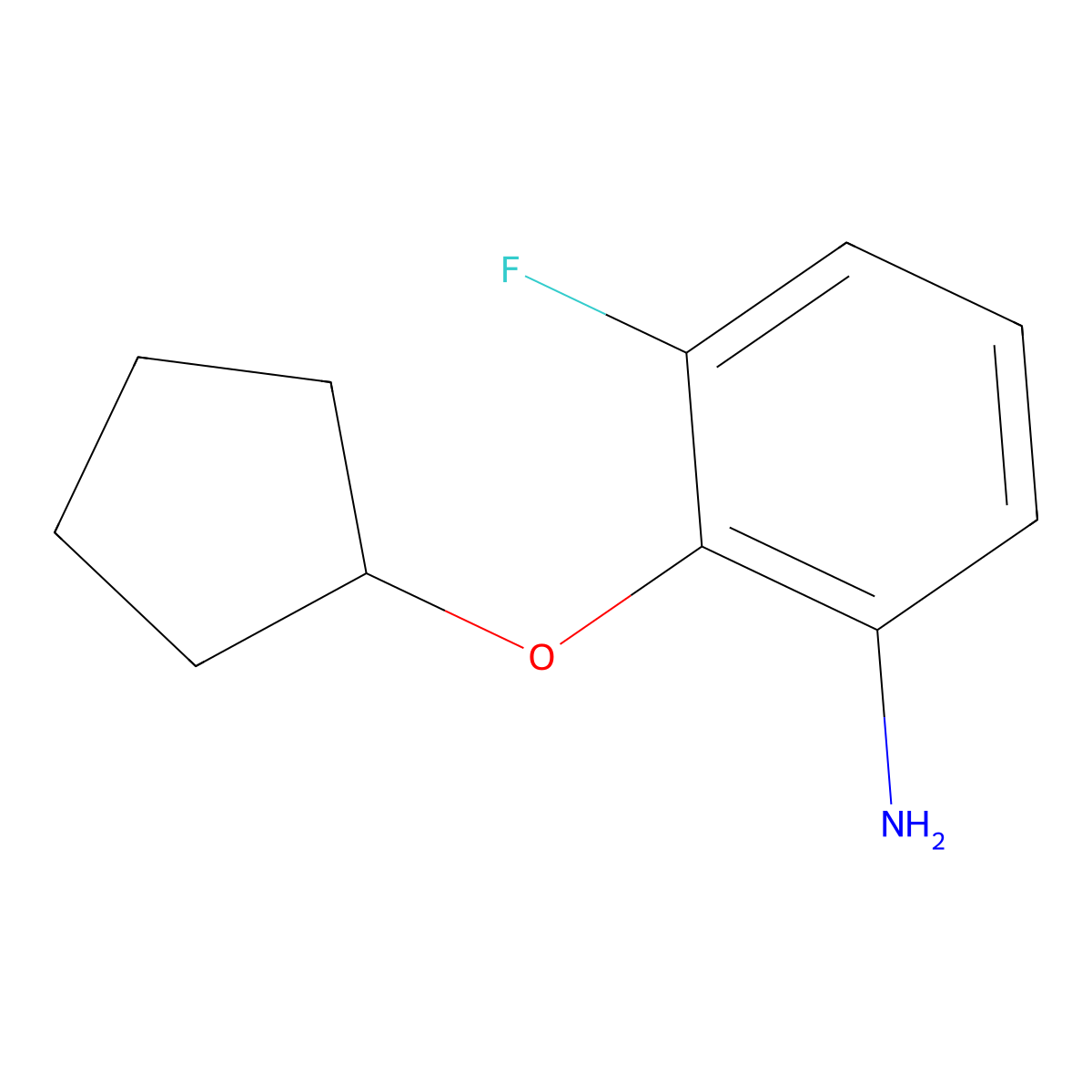 2-(Cyclopentyloxy)-3-fluoroaniline molecular structure, CAS 1286273-26-4