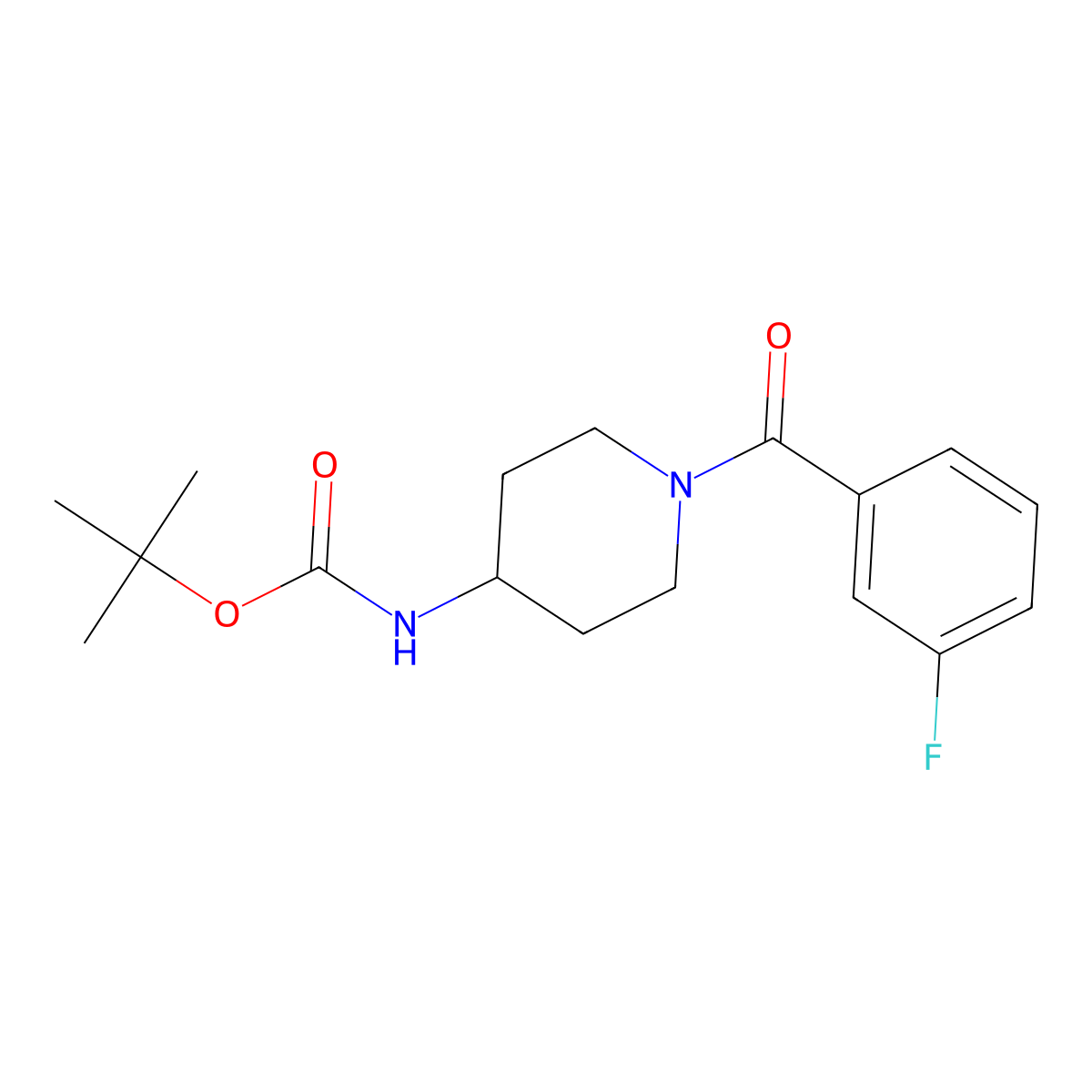 tert-Butyl 1-(3-fluorobenzoyl)piperidin-4-ylcarbamate molecular structure, CAS 1286273-31-1
