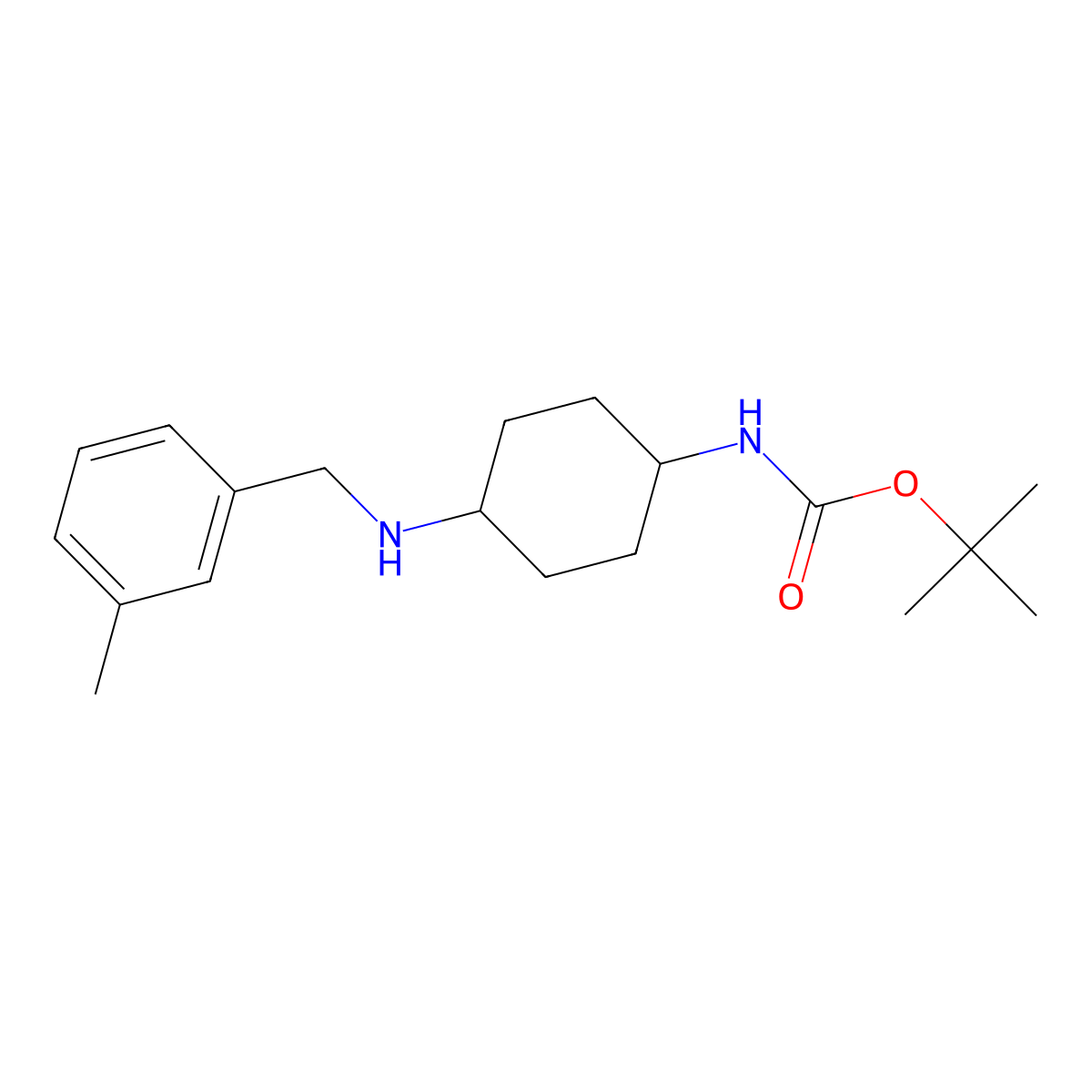 tert-Butyl (1R*,4R*)-4-(3-methylbenzylamino)cyclohexylcarbamate molecular structure, CAS 1286273-32-2