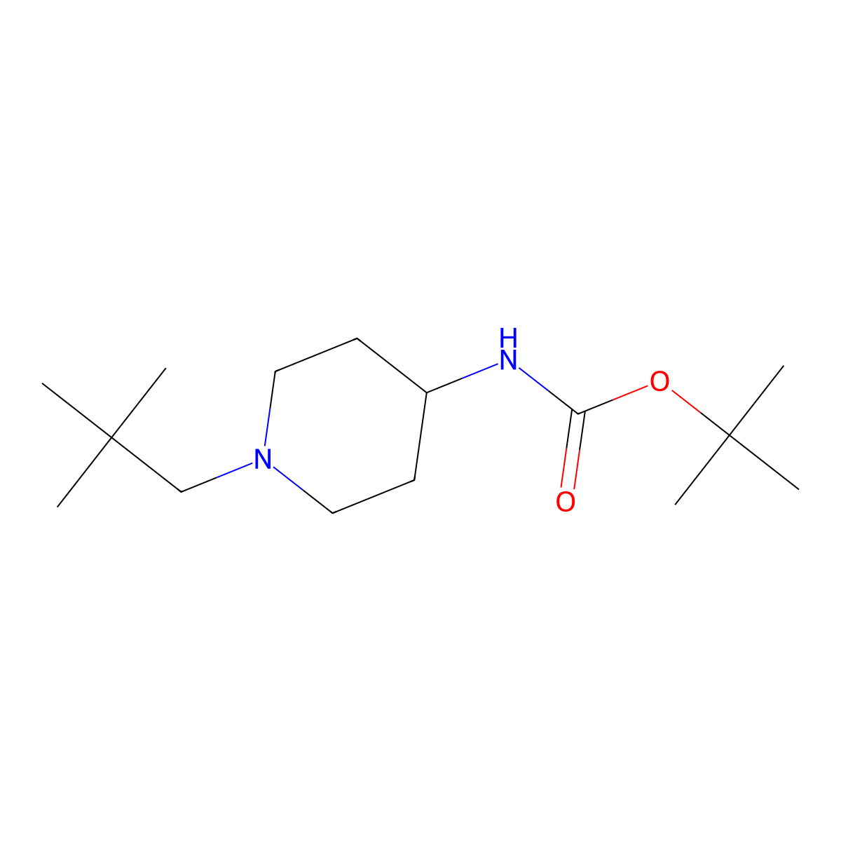 tert-Butyl 1-neopentylpiperidin-4-ylcarbamate molecular structure, CAS 1286273-35-5