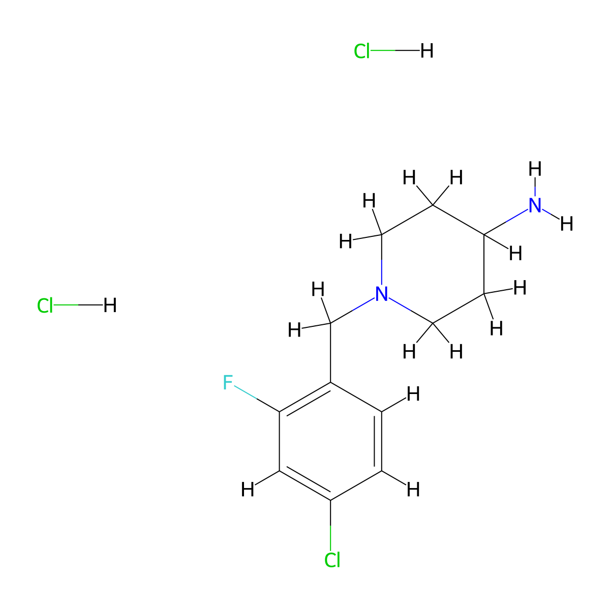 1-(4-Chloro-2-fluorobenzyl)piperidin-4-amine dihydrochloride molecular structure, CAS 1286273-37-7