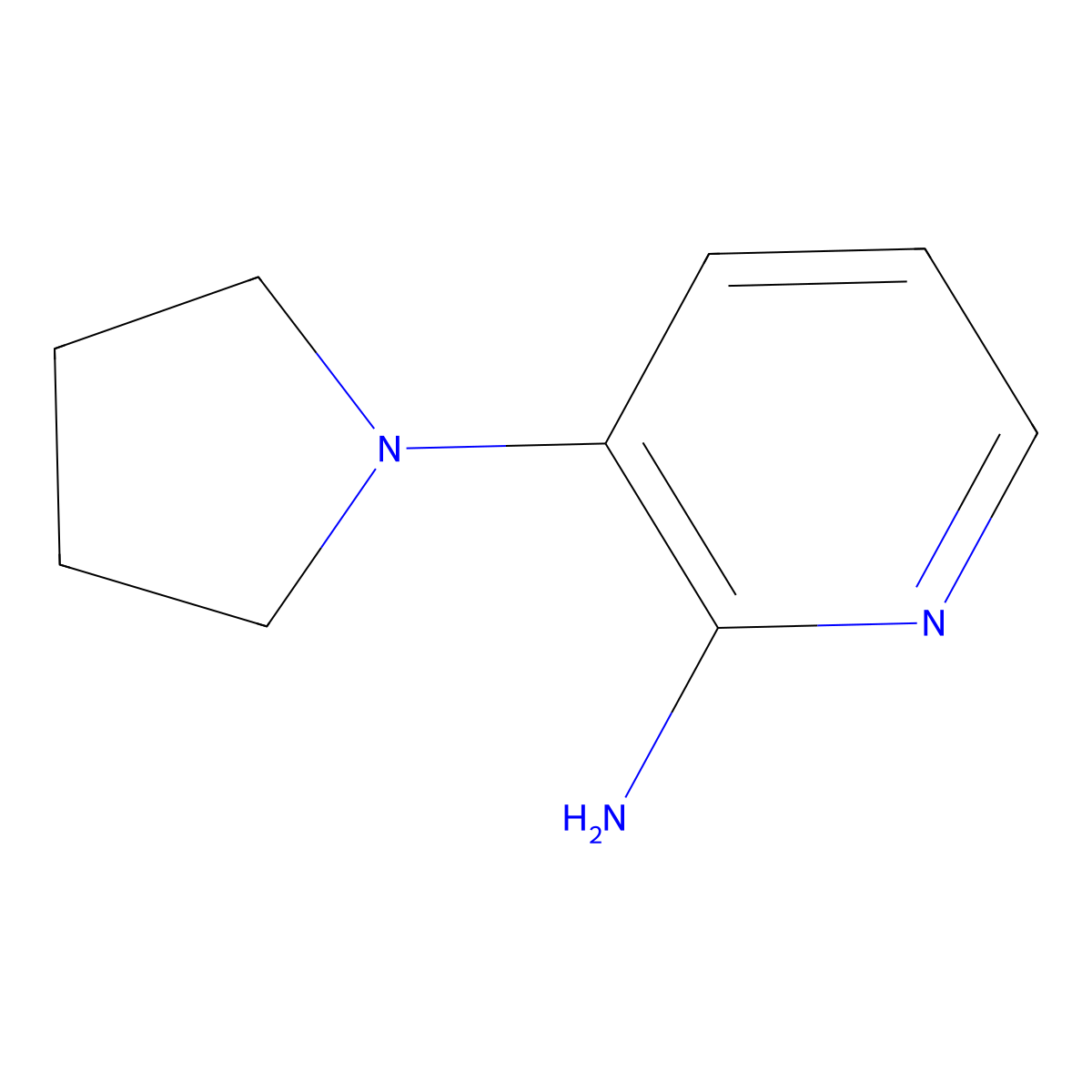 3-(Pyrrolidin-1-yl)pyridin-2-amine molecular structure, CAS 1286273-39-9